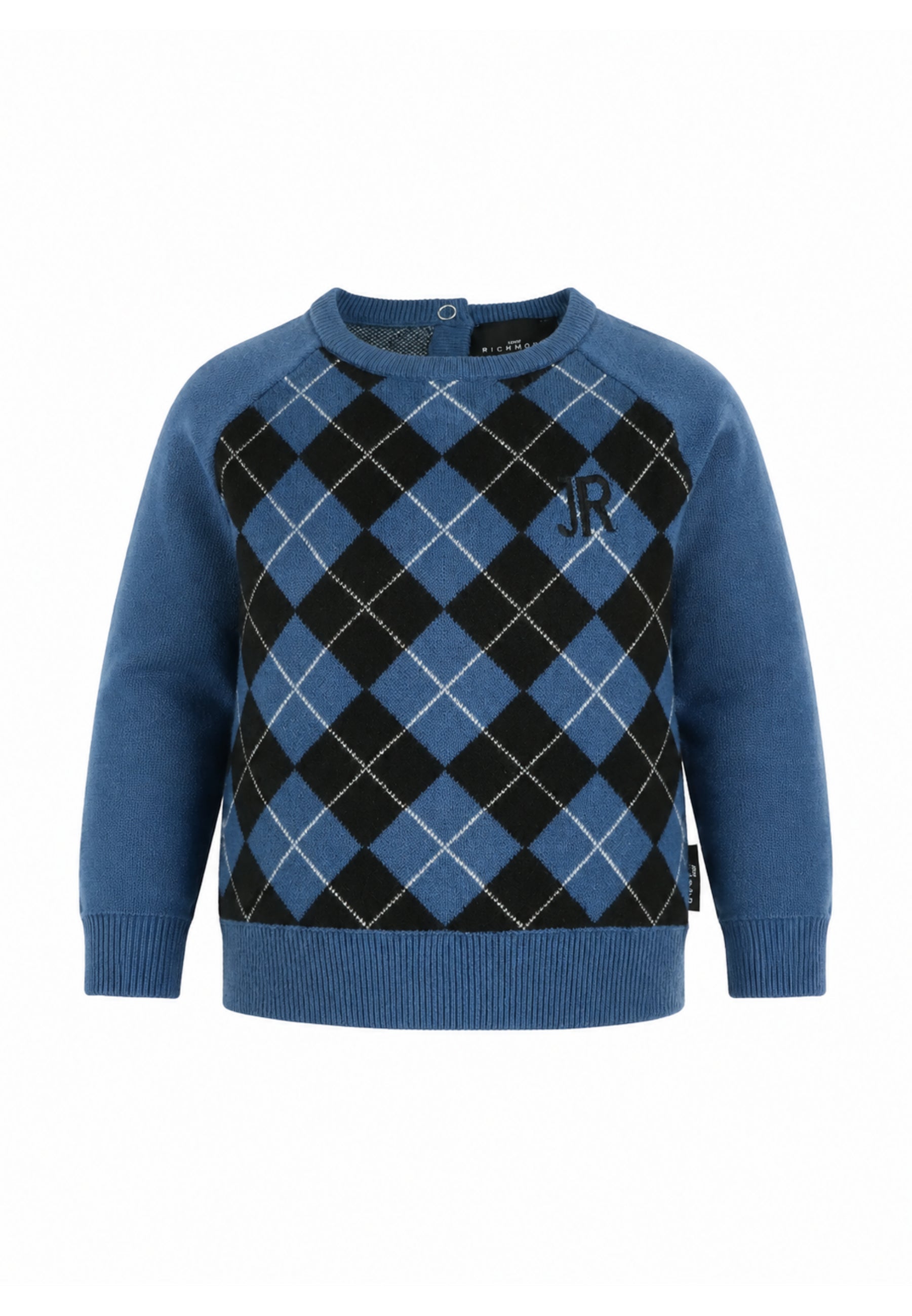 John Richmond MagliONE ROYAL A QUADRI CON LOGO JR RICAMATO Bambini e ragazzi ria26120ma.royal_