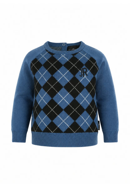 John Richmond MagliONE ROYAL A QUADRI CON LOGO JR RICAMATO Bambini e ragazzi ria26120ma.royal_