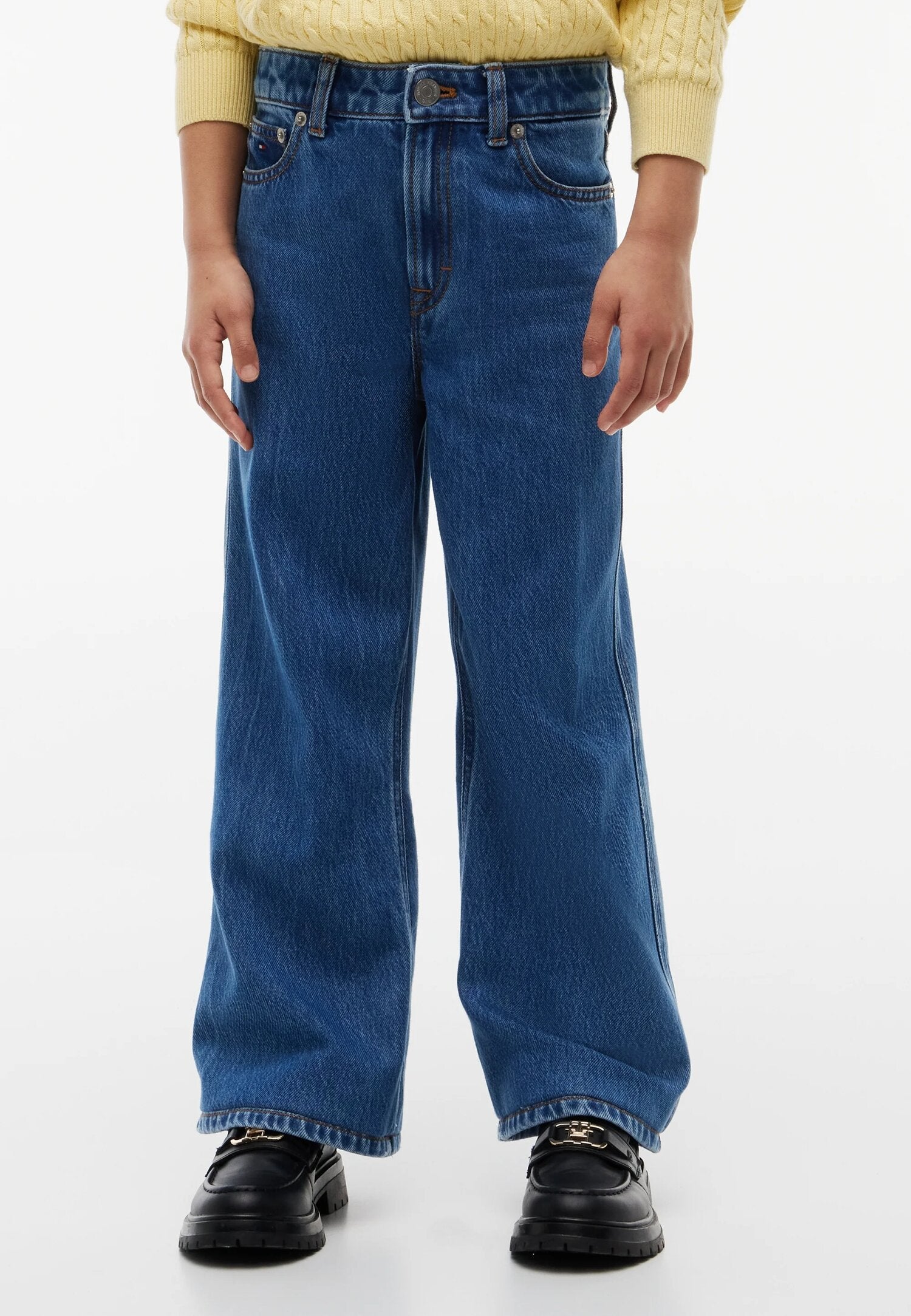 Tommy Hilfiger Jeans Largo Blu Denim Cinque Tasche Bambina KG0KG094211A4_