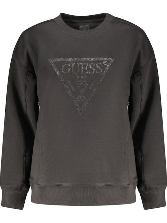 Guess felpa nera donna con logo