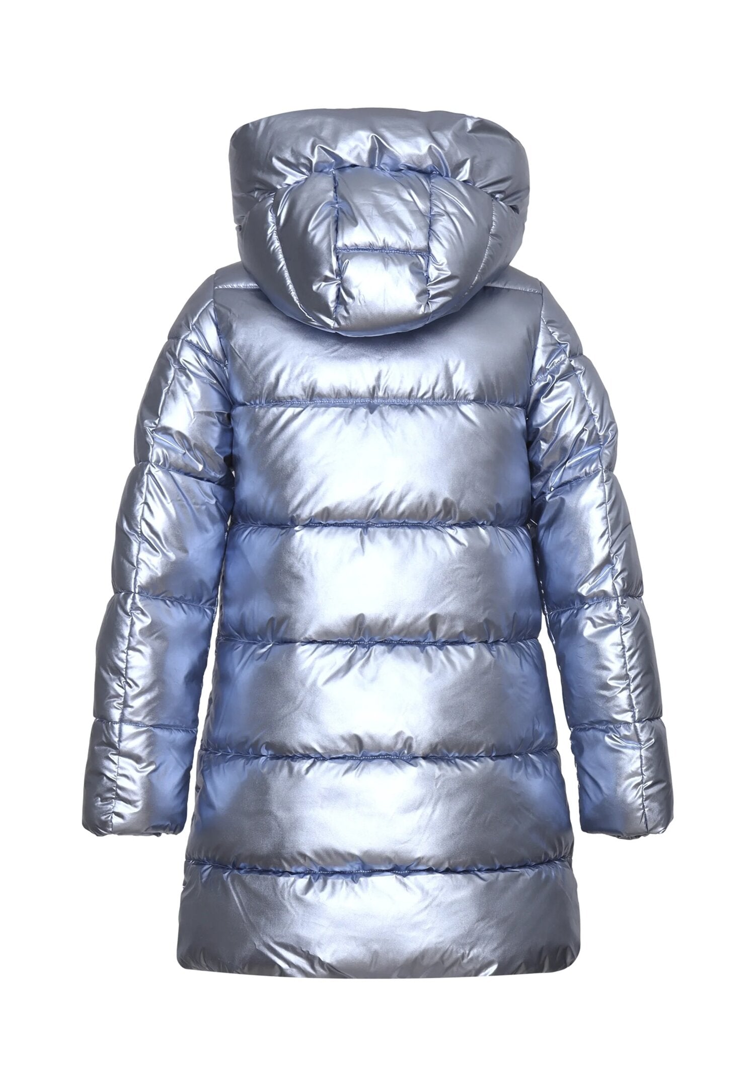 Save The Duck Giubbotto Celeste Bambina In Nylon Con Cappuccio Elegante AI25