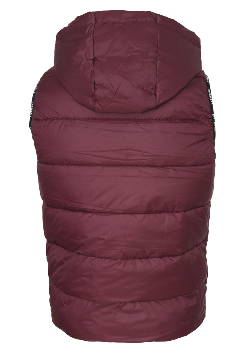 John Richmond smanicato uomo berry con cappuccio imbottito - BORDÒ | CammarataMode