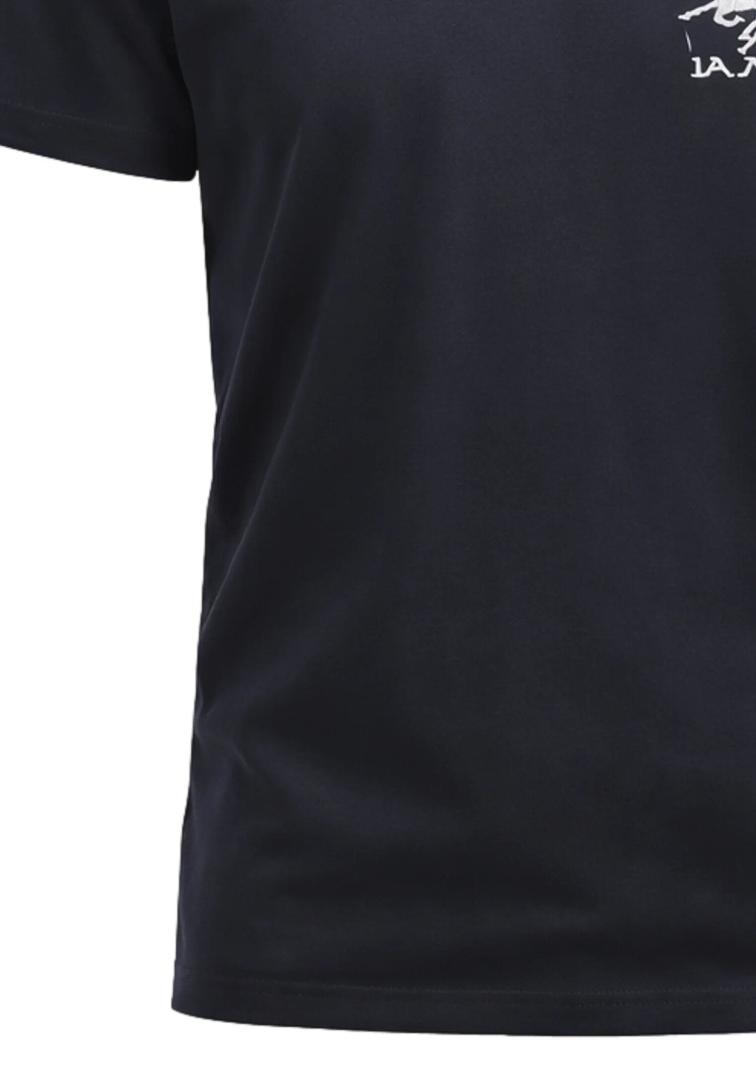 La Martina t Shirt Blu Con Logo Bianco Sul Cuore Bambino MAB0003_