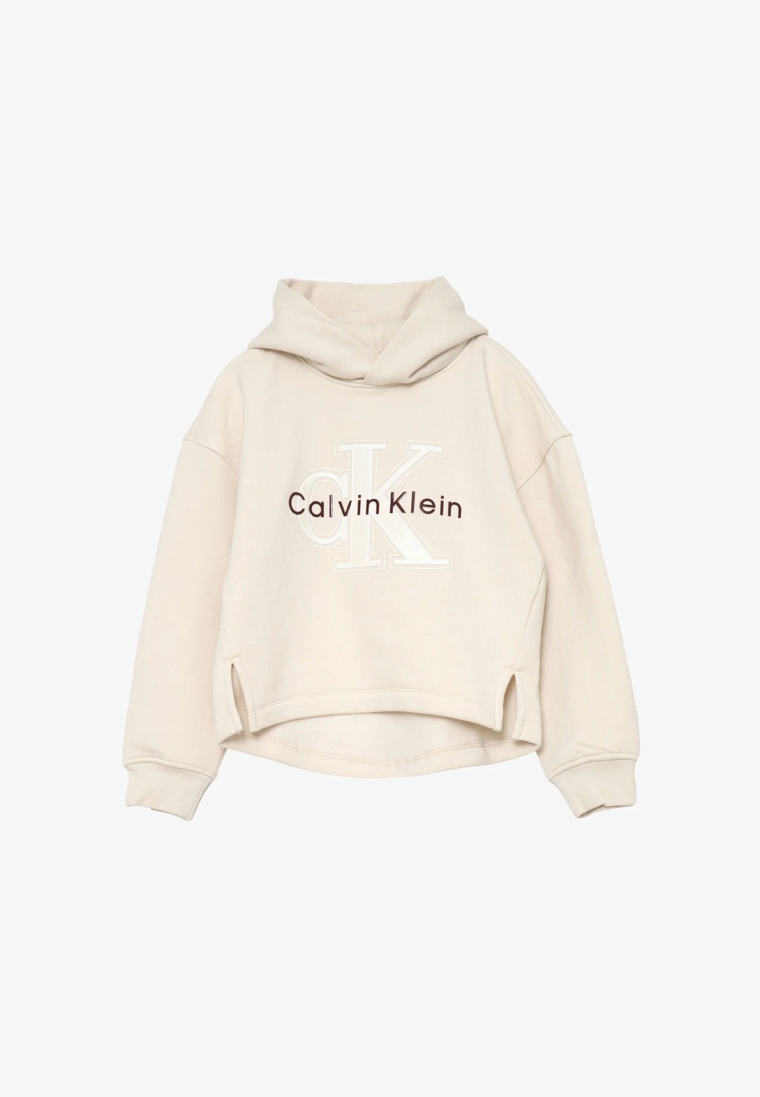 Calvin Klein Felpa Bambina In Cotone Con Cappuccio Sportivo Autunno/inverno