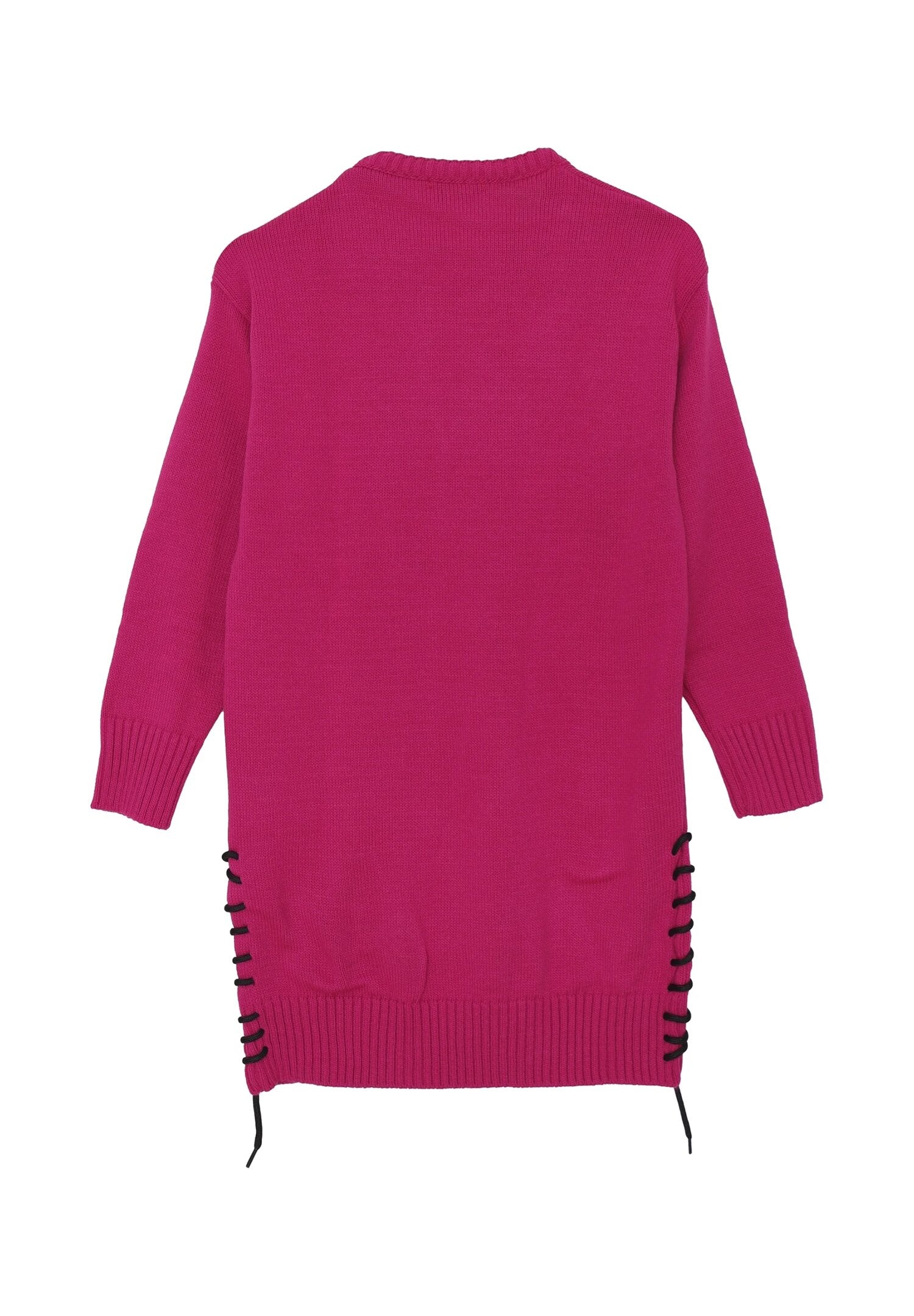 Gaelle Paris Vestito Fuxia Bambina In Lana Girocollo Elegante AI25