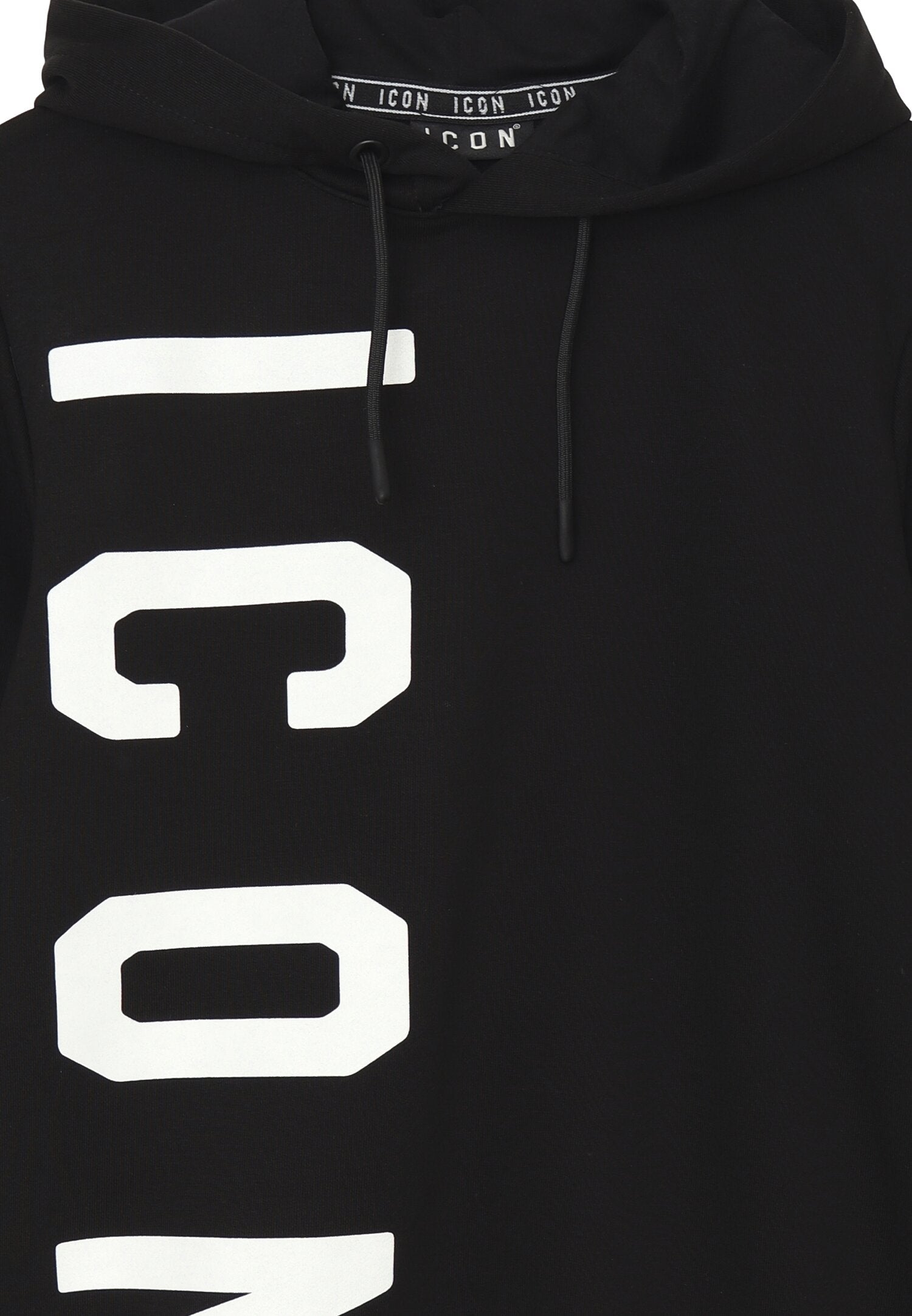 Icon Felpa Nero Bambino In Cotone Con Cappuccio Scuola AI25