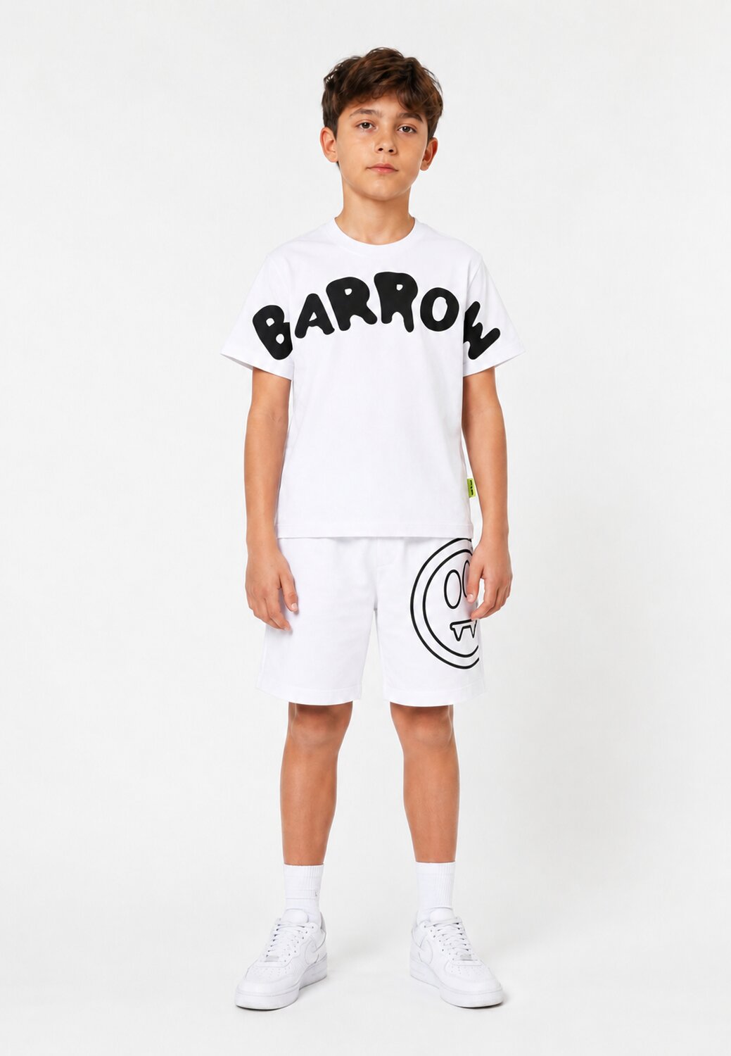 Barrow Completo Bianco Con Logo Smile Gamba Bambino S6BKJUTB030_