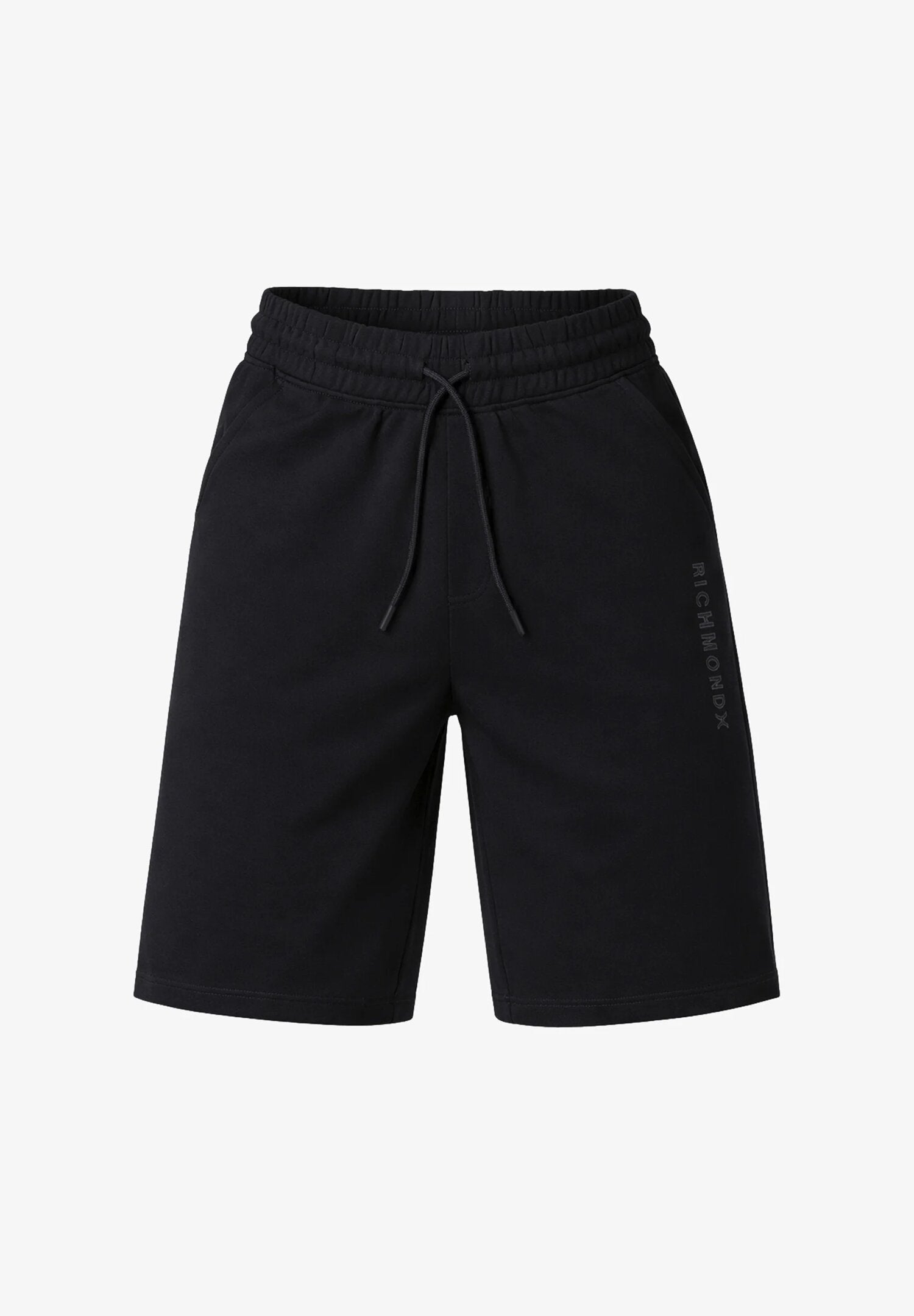 John Richmond Bermuda Nero Con Logo Gomma Lato Coscia Uomo UMP26017BE_