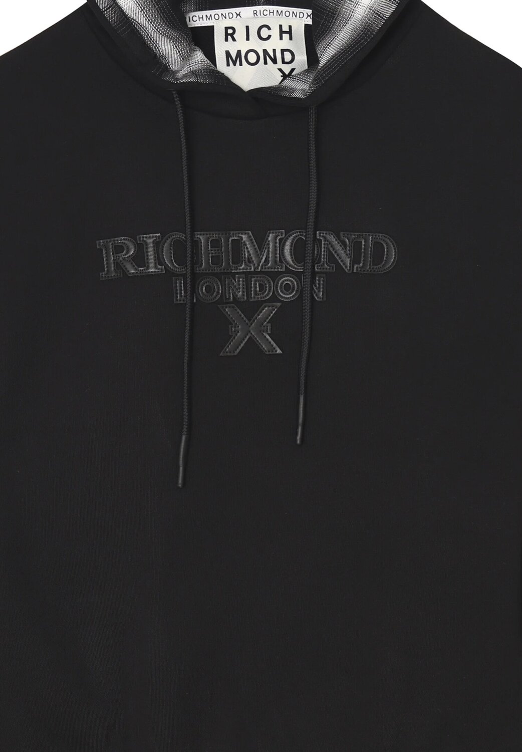 John Richmond felpa uomo nera con cappuccio cotone logo urban | CammarataMode