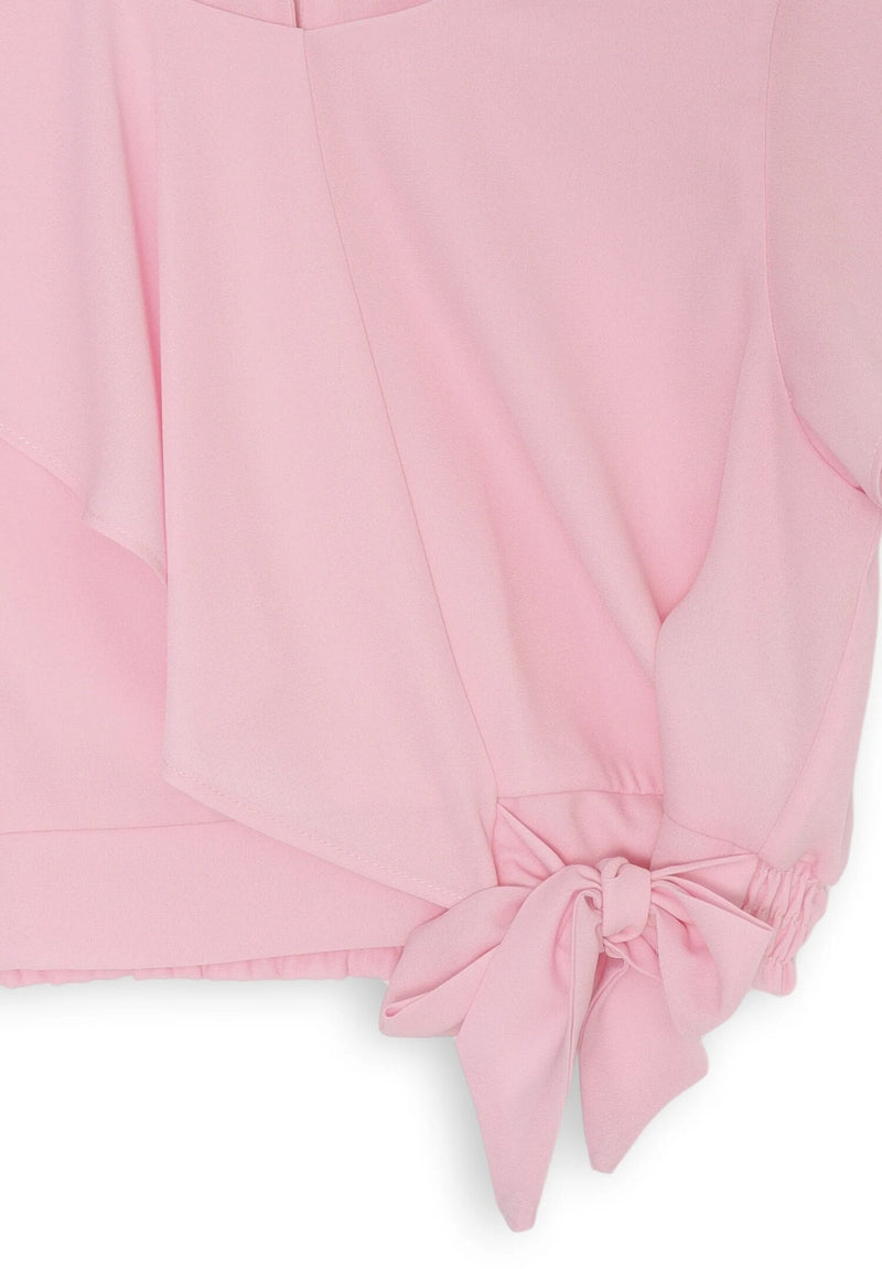 Maglia Kocca Rosa Bambina - Maniche Corte - Nodo Laterale - ROSA | CammarataMode