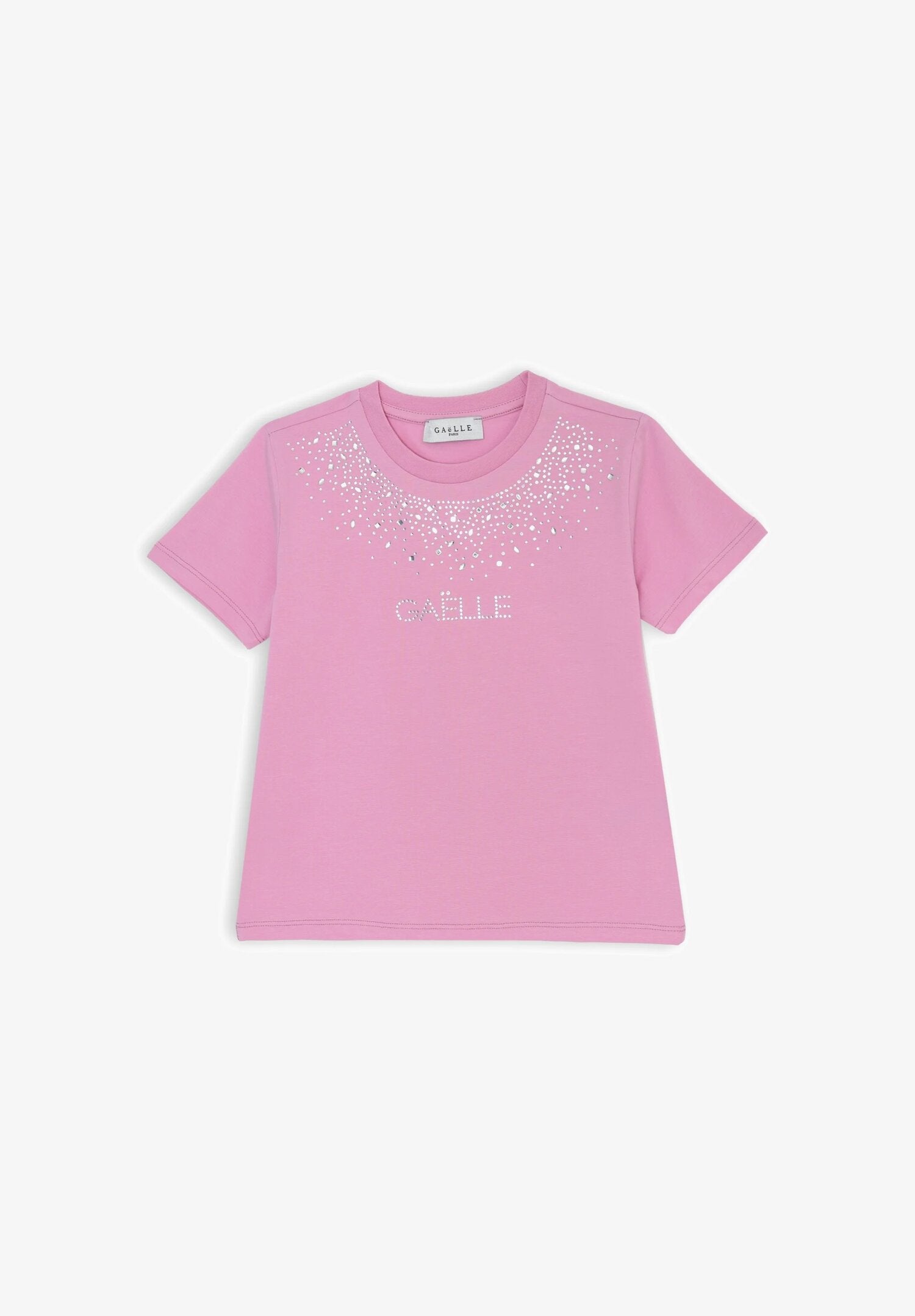Gaelle Paris pink rhinestone t-shirt, baby girl and girl | CammarataMode