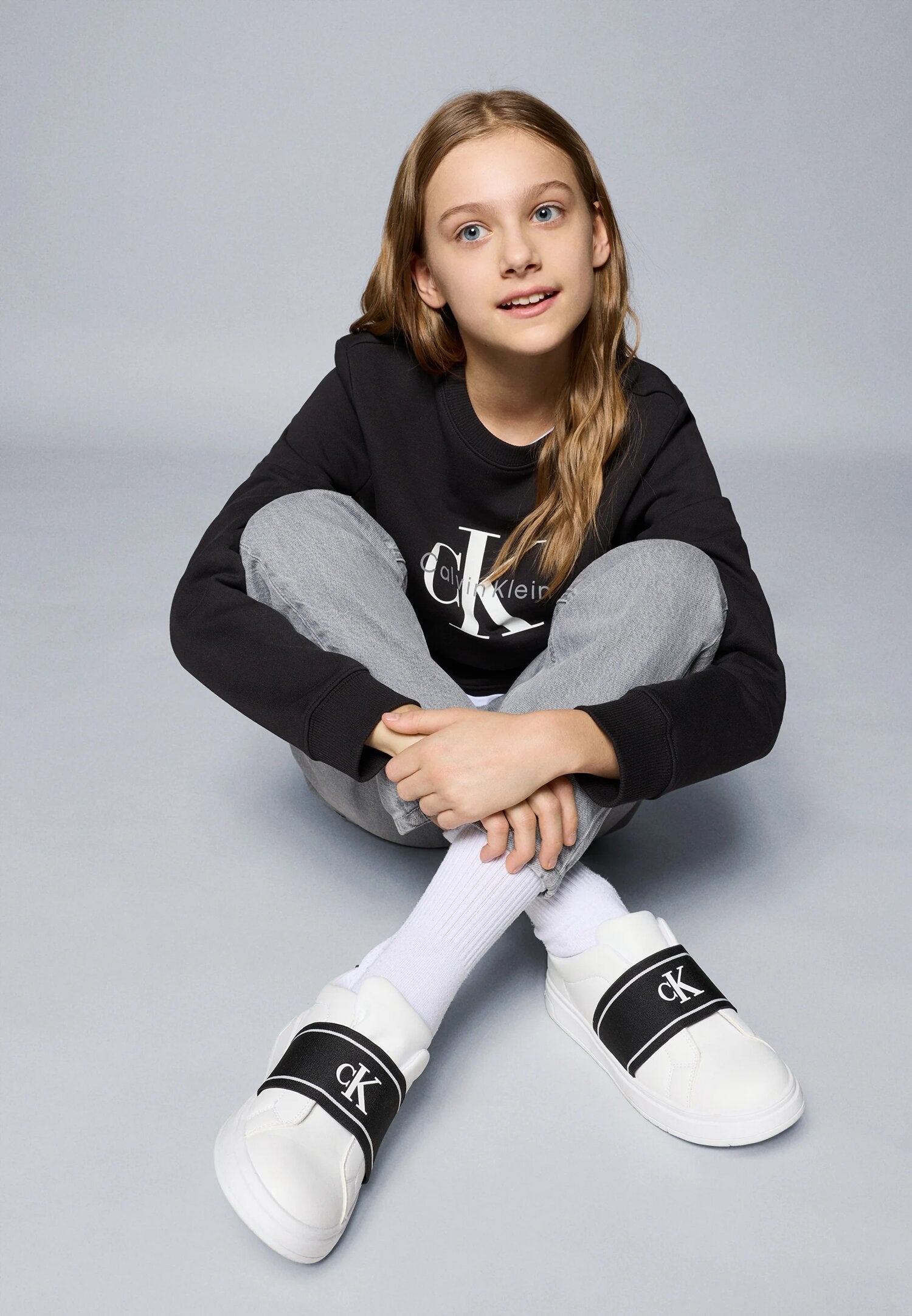 Calvin Klein Felpa Nero Bambino In Cotone Girocollo Sportivo PE26