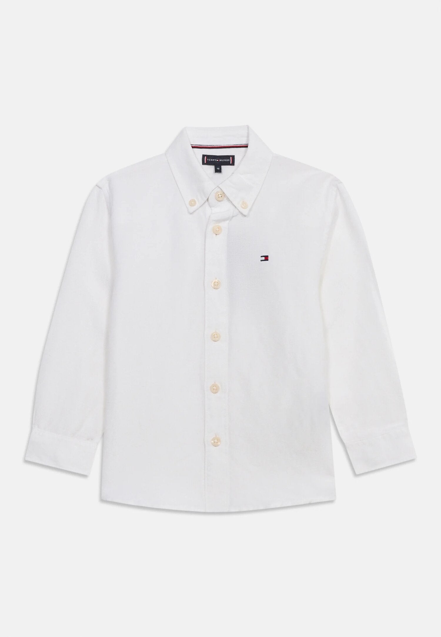 Tommy Hilfiger Camicia Bianca Misto Lino Bambino KB0KB09550YBR_