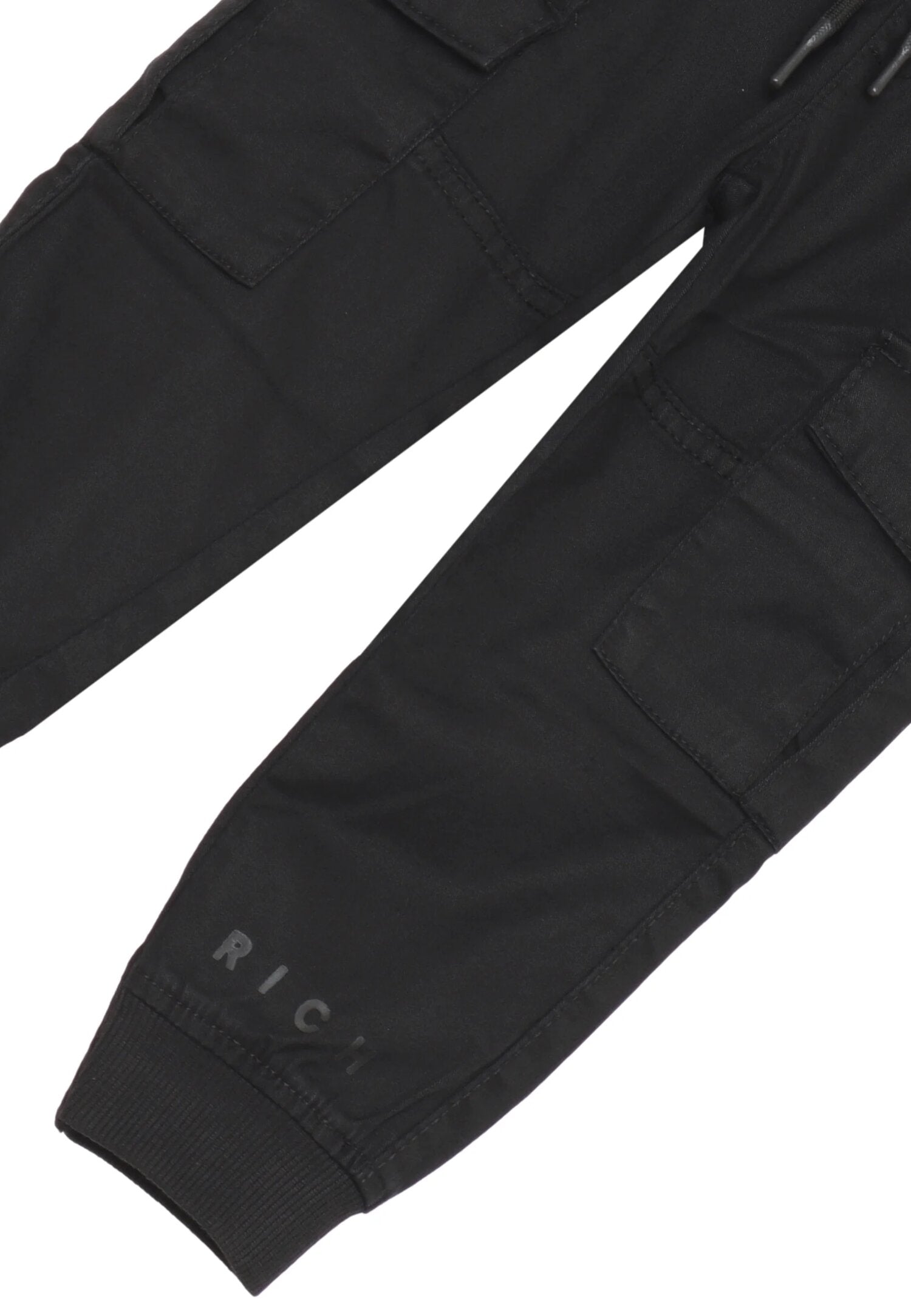 John Richmond Pantalone Nero Neonato Tasche Laterali In Cotone Vita Regolabile