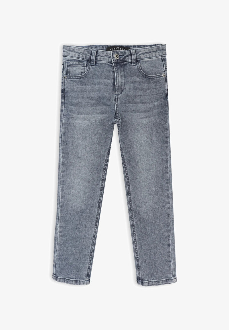 Richmond kids jeans grey with back print - BLUE | CammarataMode