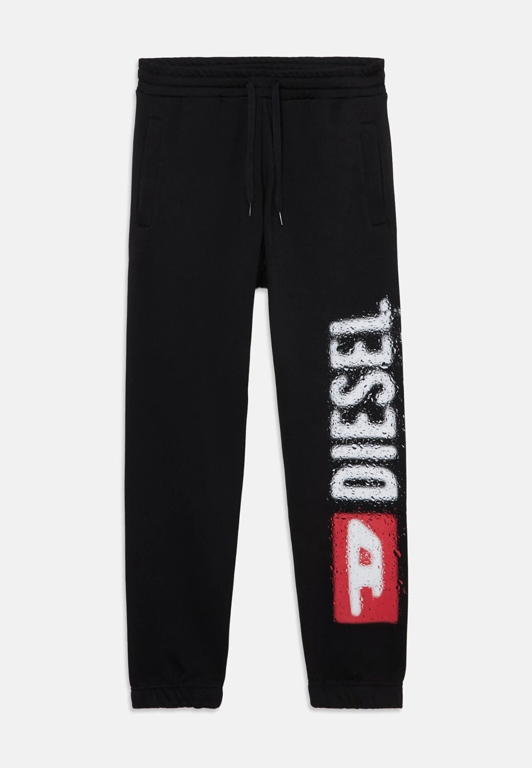 Diesel pantaloni sportivi bambino ragazzo neri cotone logo laterale
