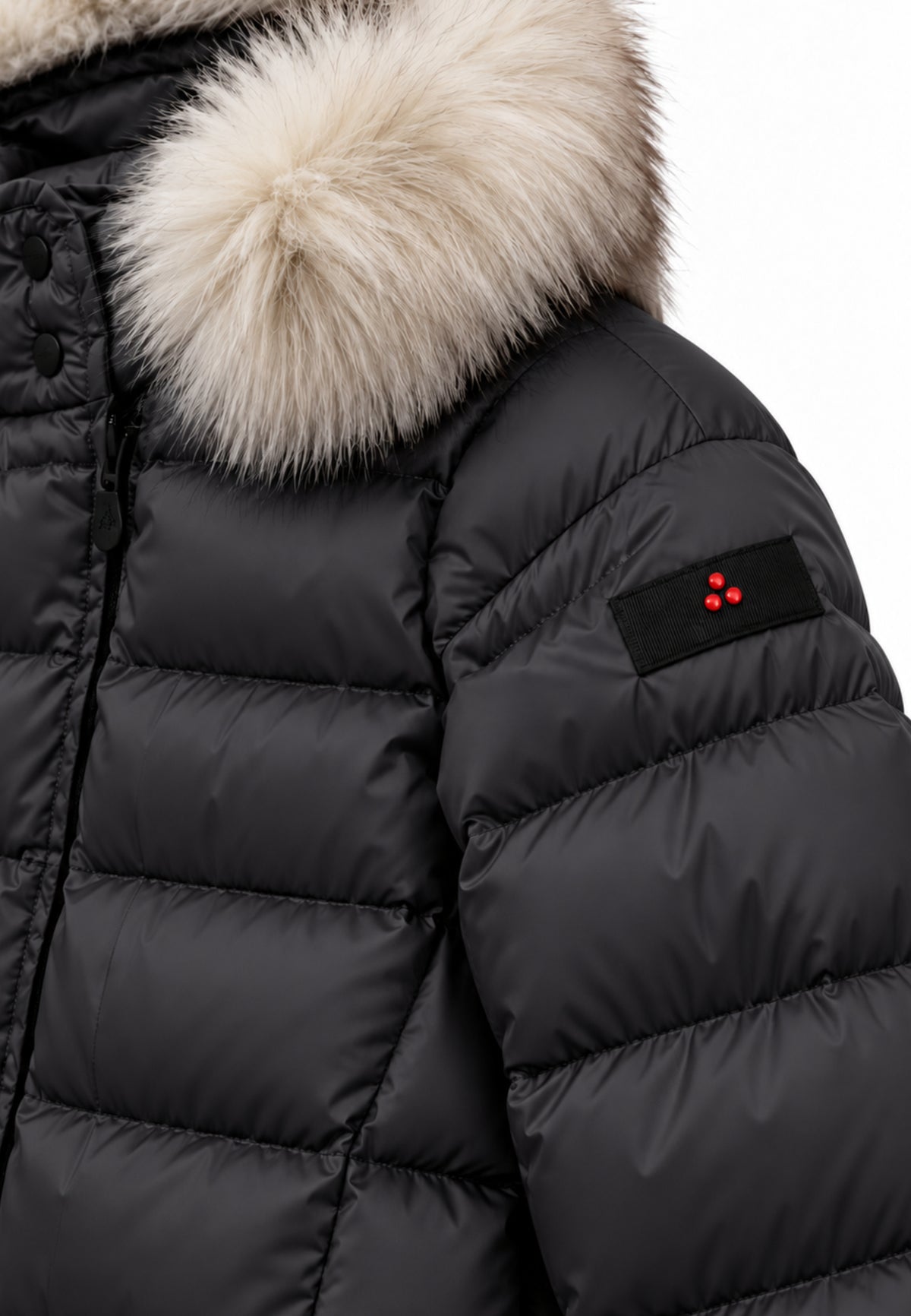 Peuterey GIUBBOTTO NERO TRAPUNTATO CON DETTAGLIO PELLICCIA Bambine e ragazze TURMALET MQN 05 FOX FUR KID.NE_