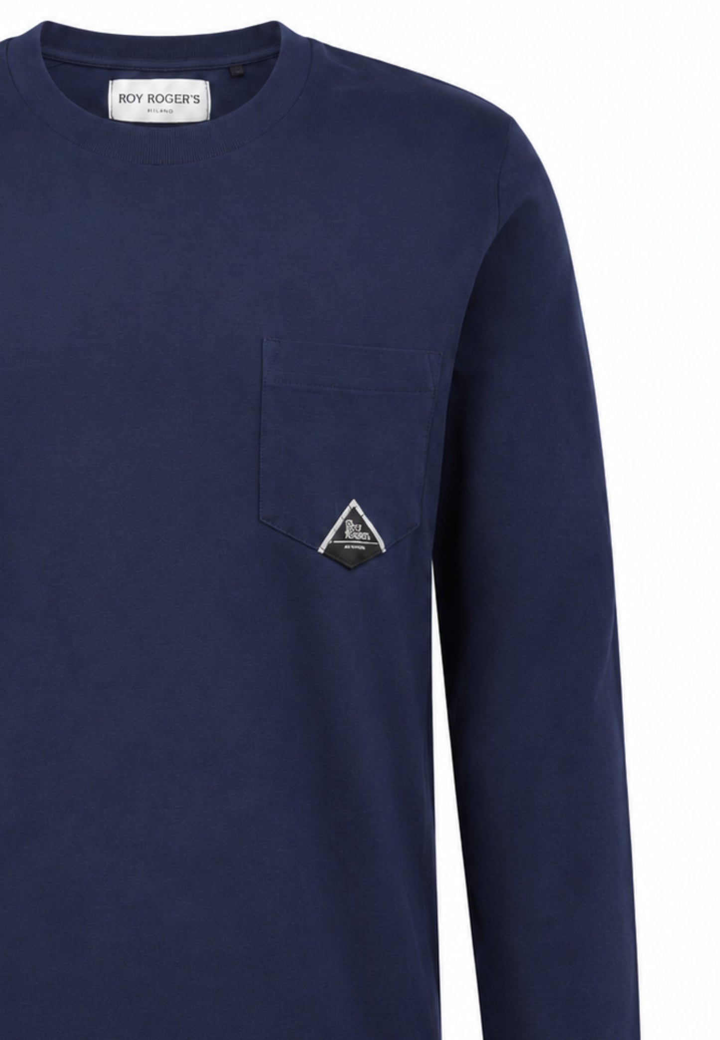 Roy Roger's tshirt BLU A MANICHE LUNGHE CON TASCHINO Bambini e ragazzi rz488/00.blu_
