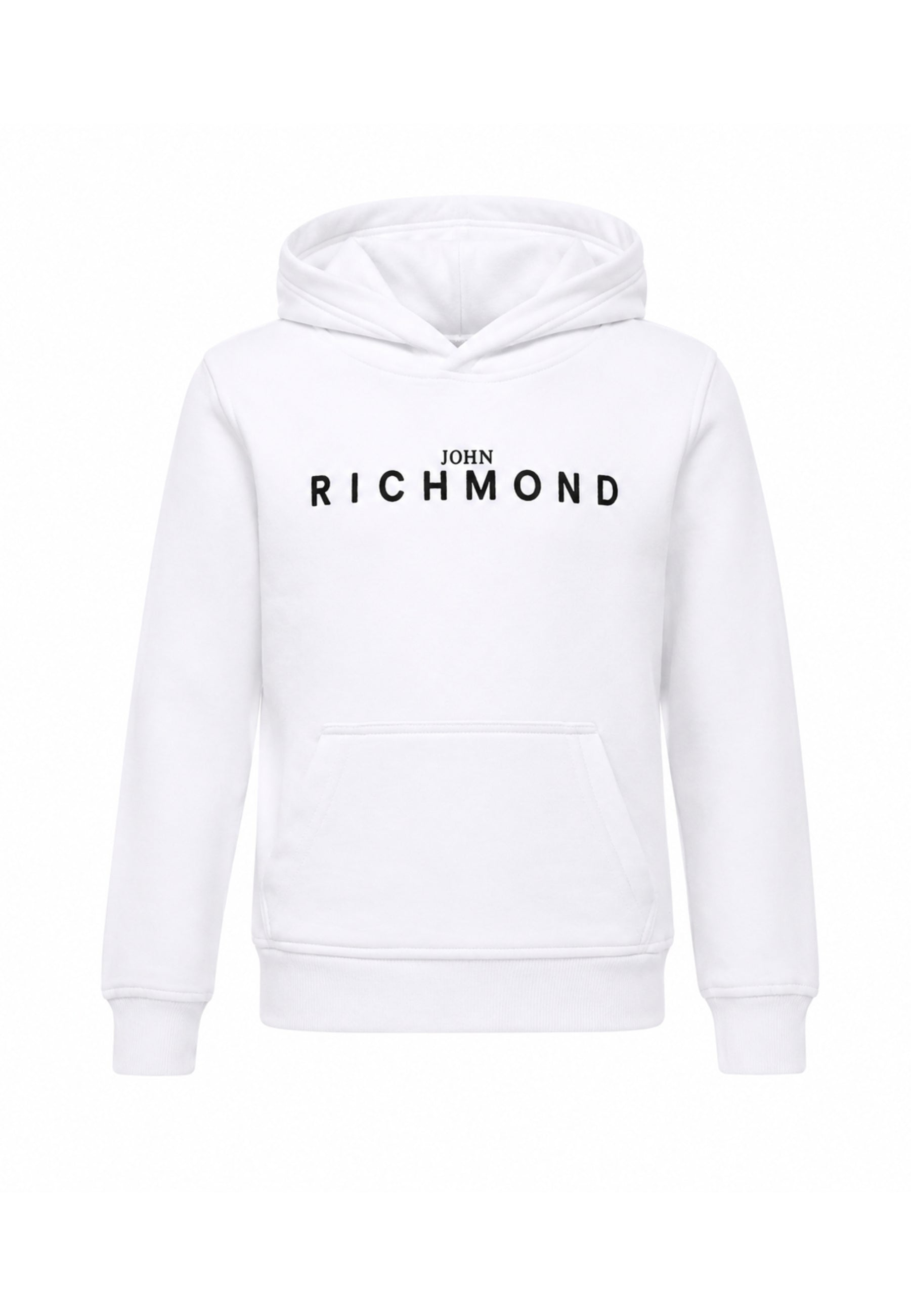 John Richmond Tuta BIANCA con cappuccio E LOGO GOMMATO A CONTRASTO Bambini e ragazzi rba26007cf.bia_