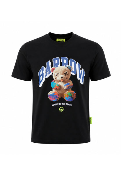 BARROW T SHIRT NERA A MEZZE MANICHE CON STAMPA ORSO Bambini e ragazzi F6BKJUTH027.NE_