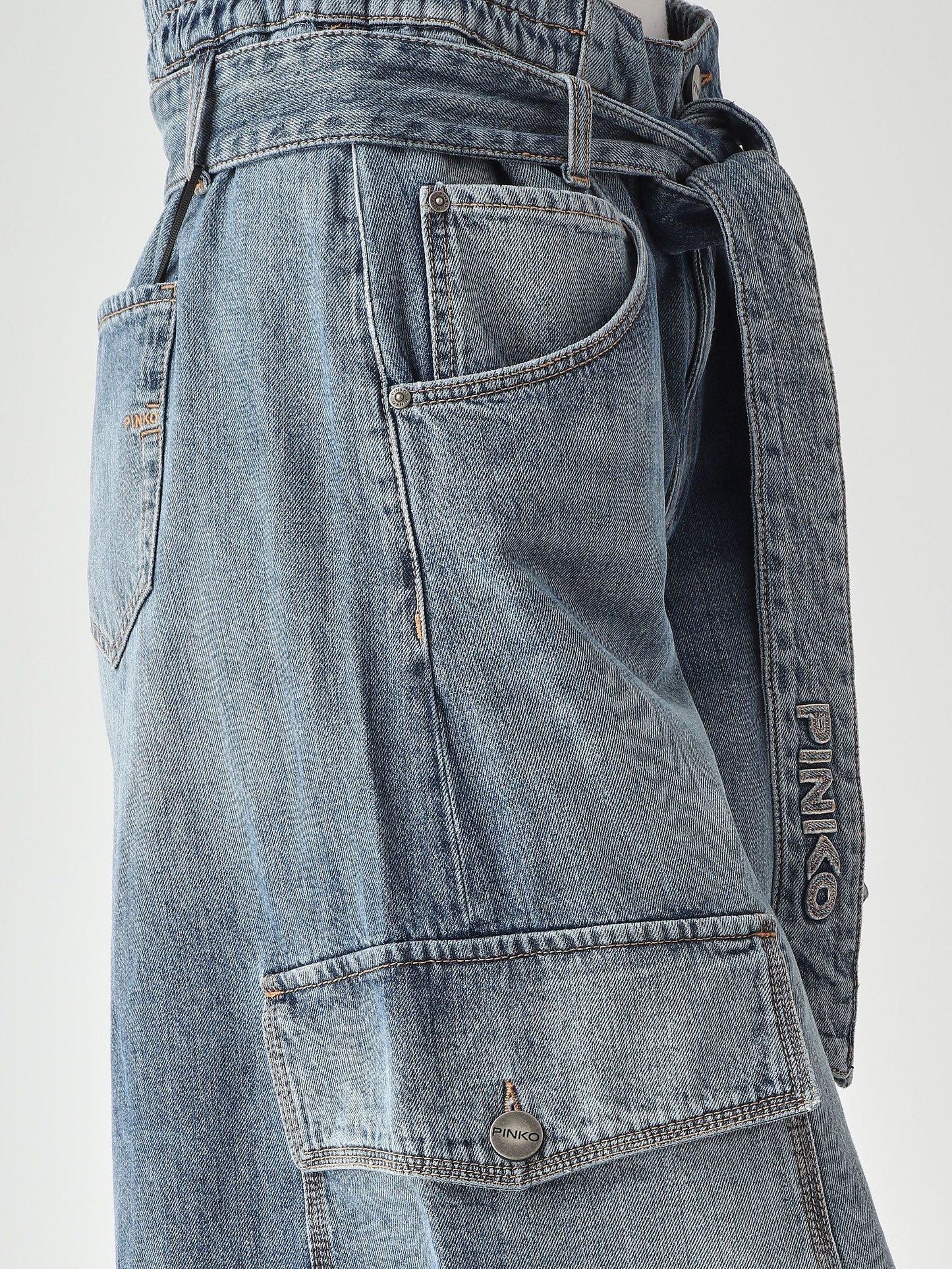 Pinko Bermuda donna Blonde in denim di cotone