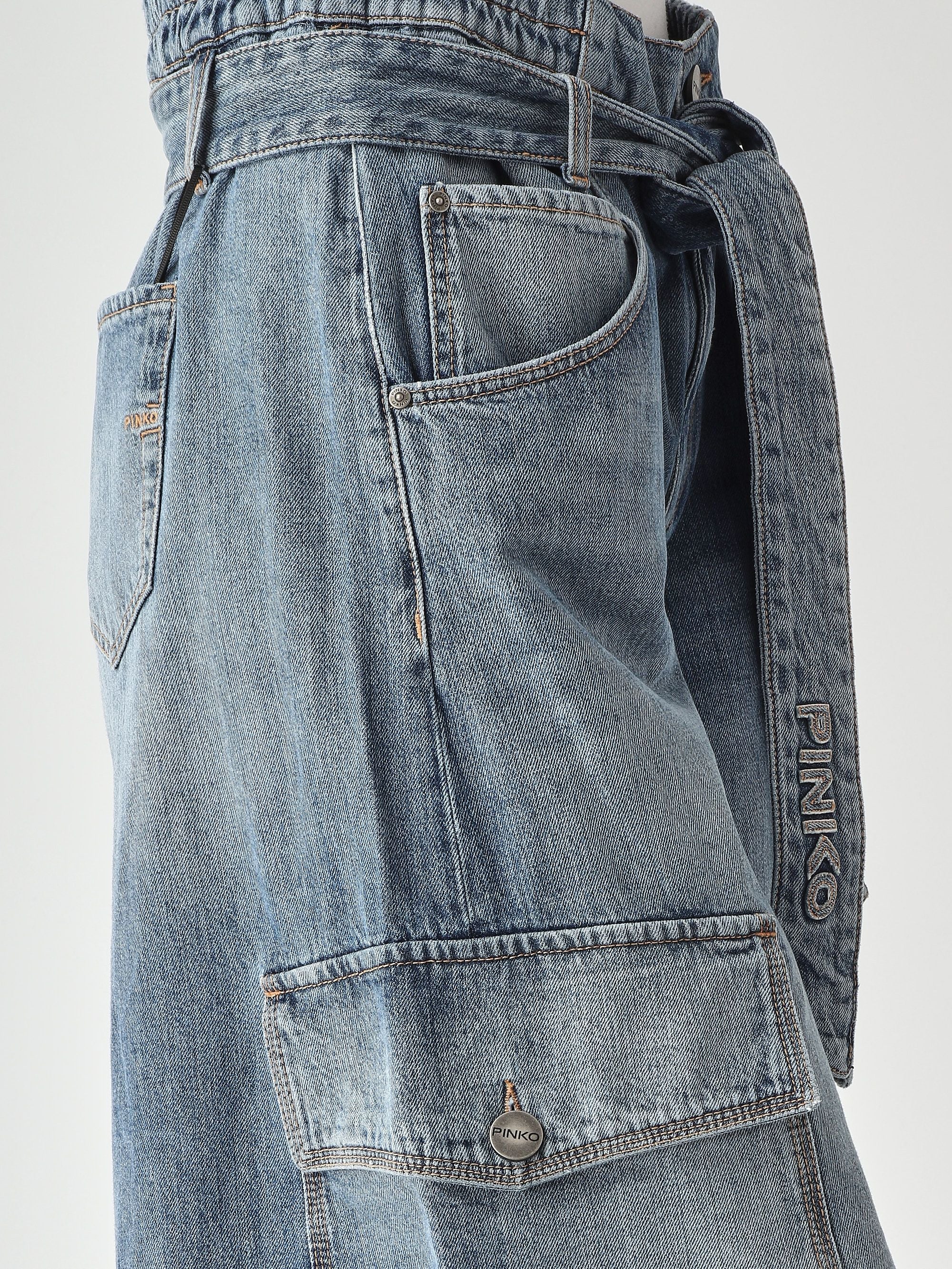 Pinko Bermuda donna Blonde in denim di cotone