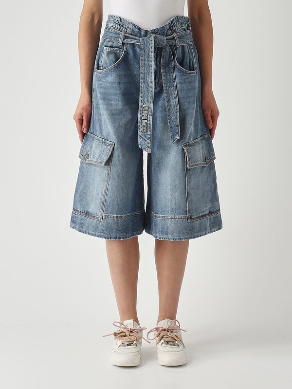 Pinko Bermuda donna Blonde in denim di cotone