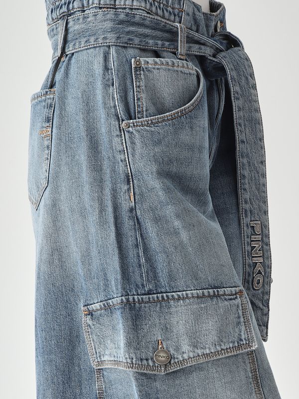 Pinko Bermuda donna Blonde in denim di cotone