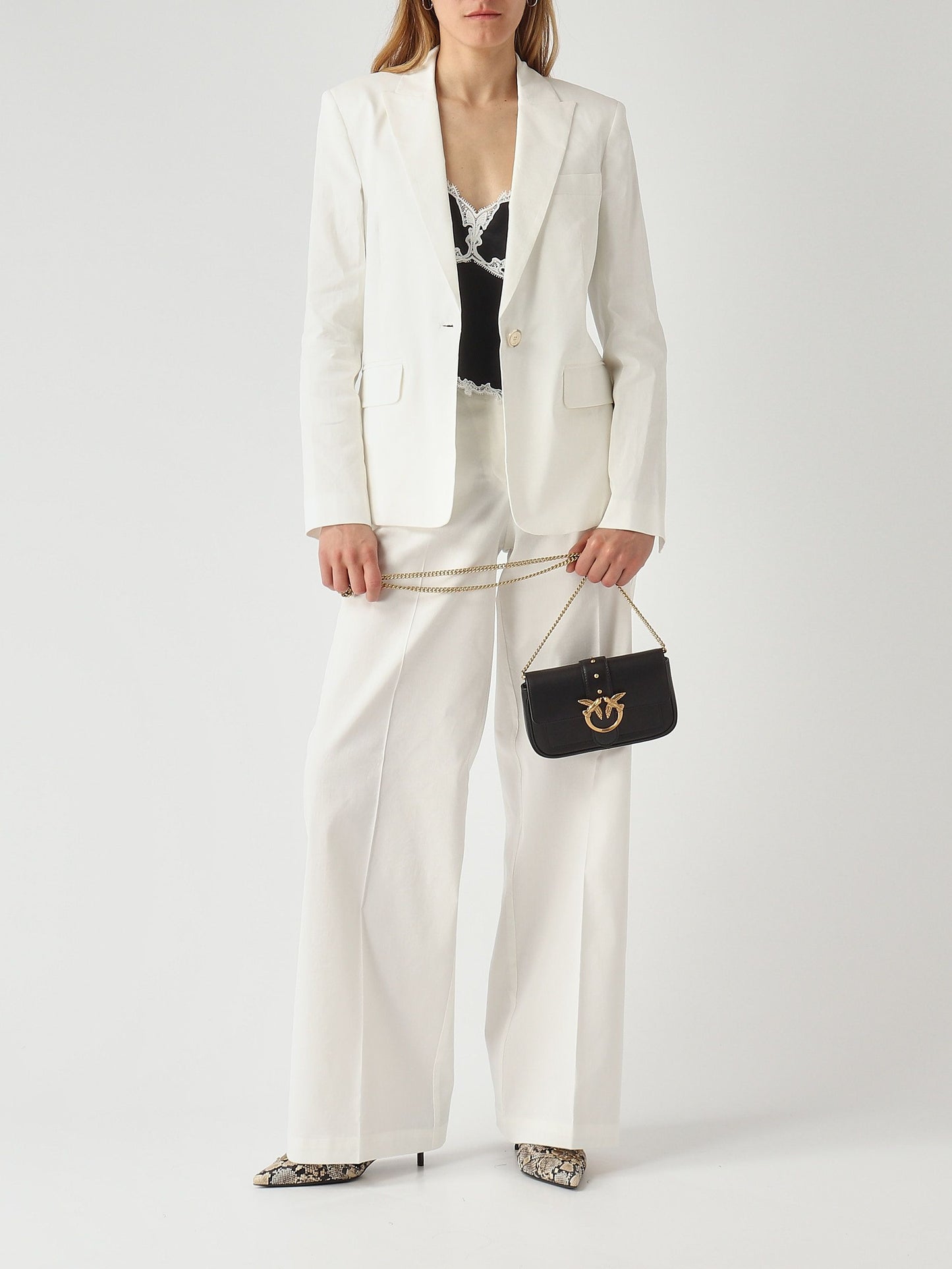 Pinko Pantalone donna Jacopone in misto lino stretch