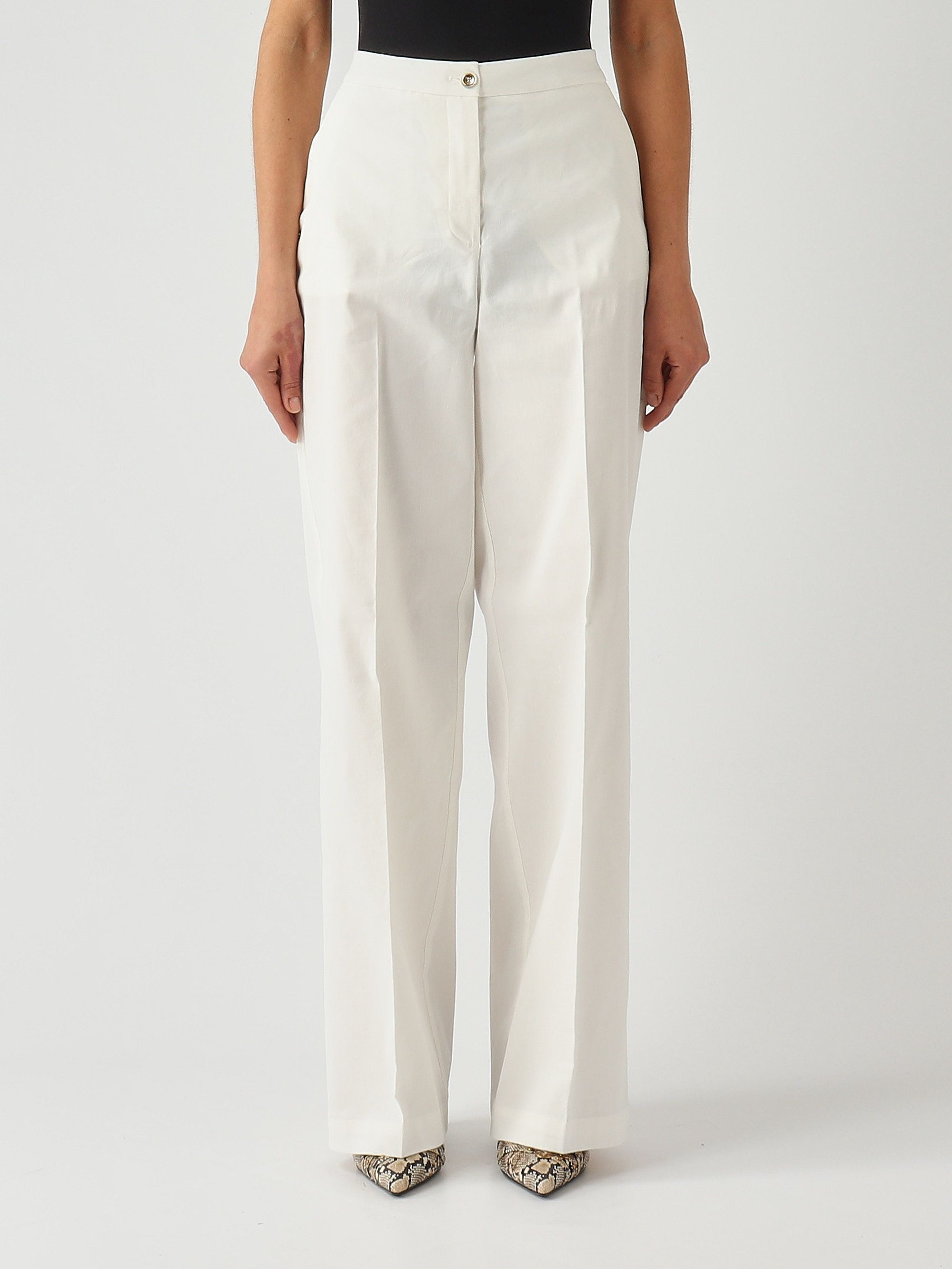 Pinko Pantalone donna Jacopone in misto lino stretch