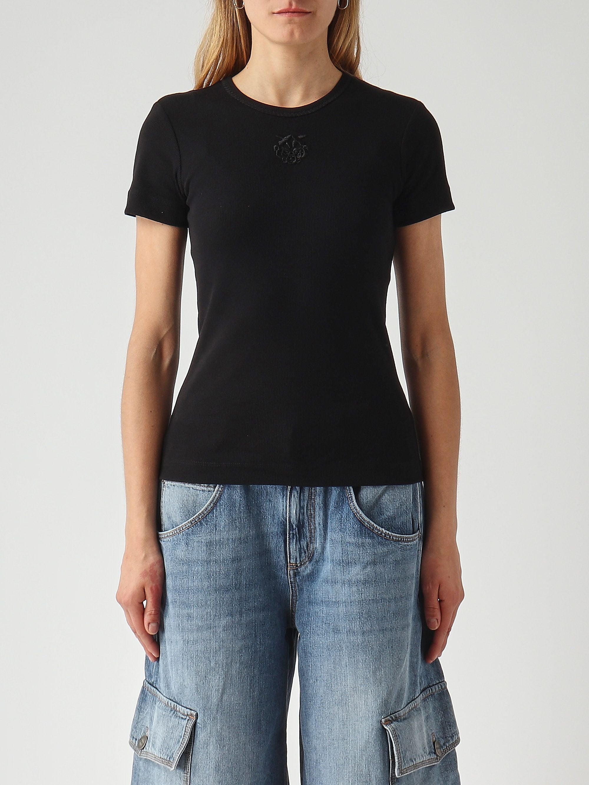 Pinko T-shirt donna Brughero in cotone stretch dettaglio logo