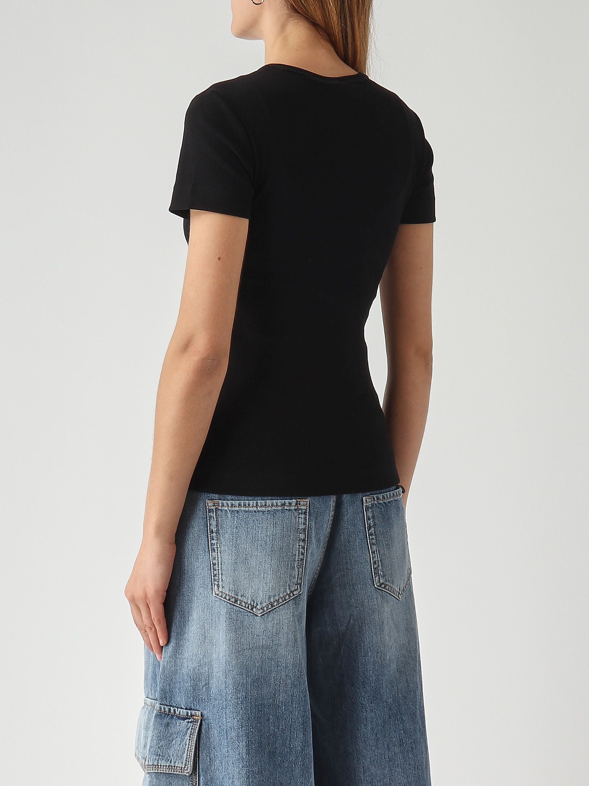 Pinko T-shirt donna Brughero in cotone stretch dettaglio logo