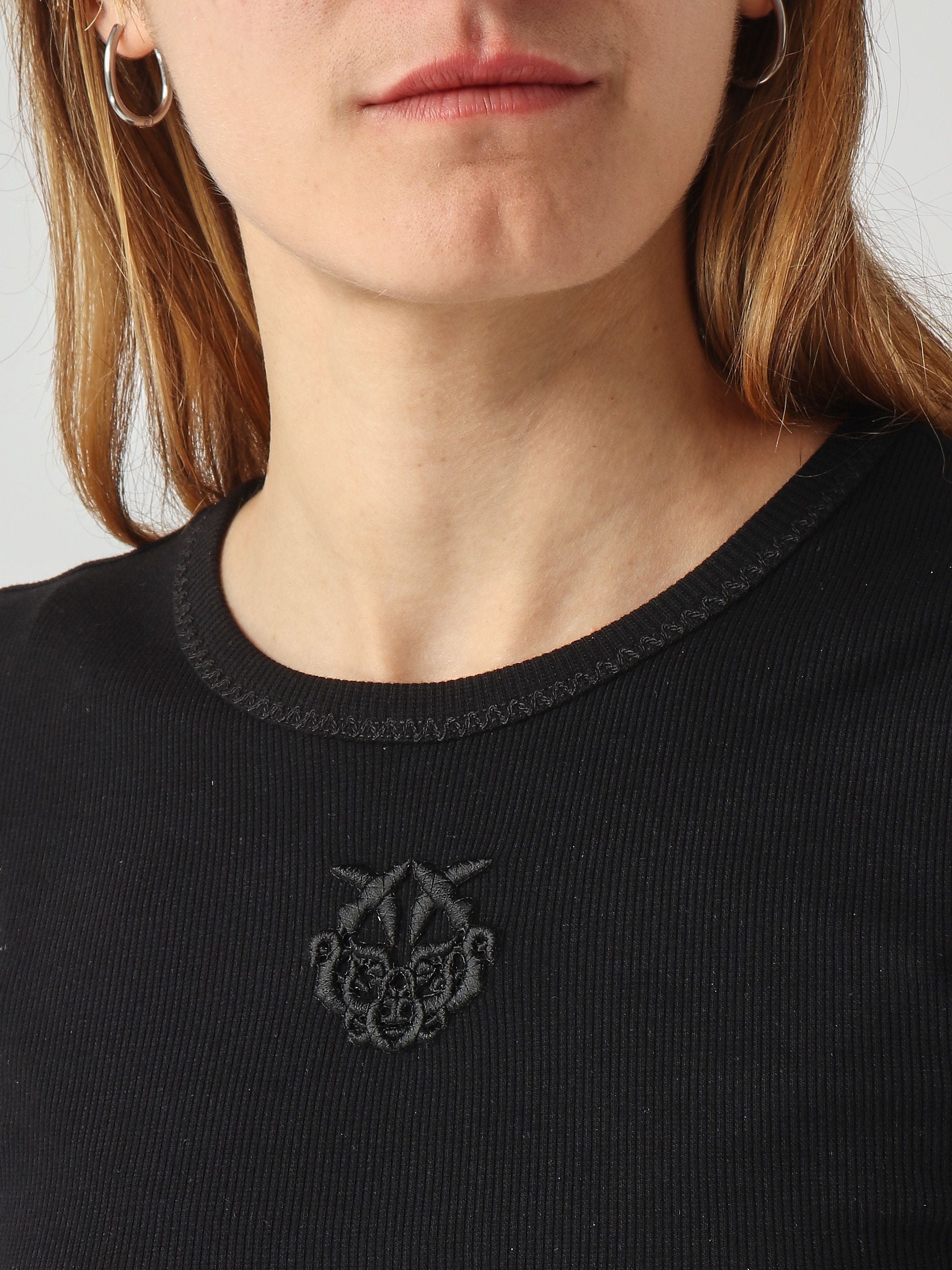 Pinko T-shirt donna Brughero in cotone stretch dettaglio logo