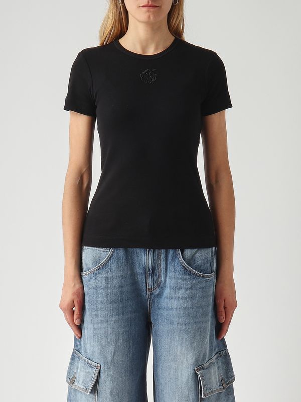 Pinko T-shirt donna Brughero in cotone stretch dettaglio logo
