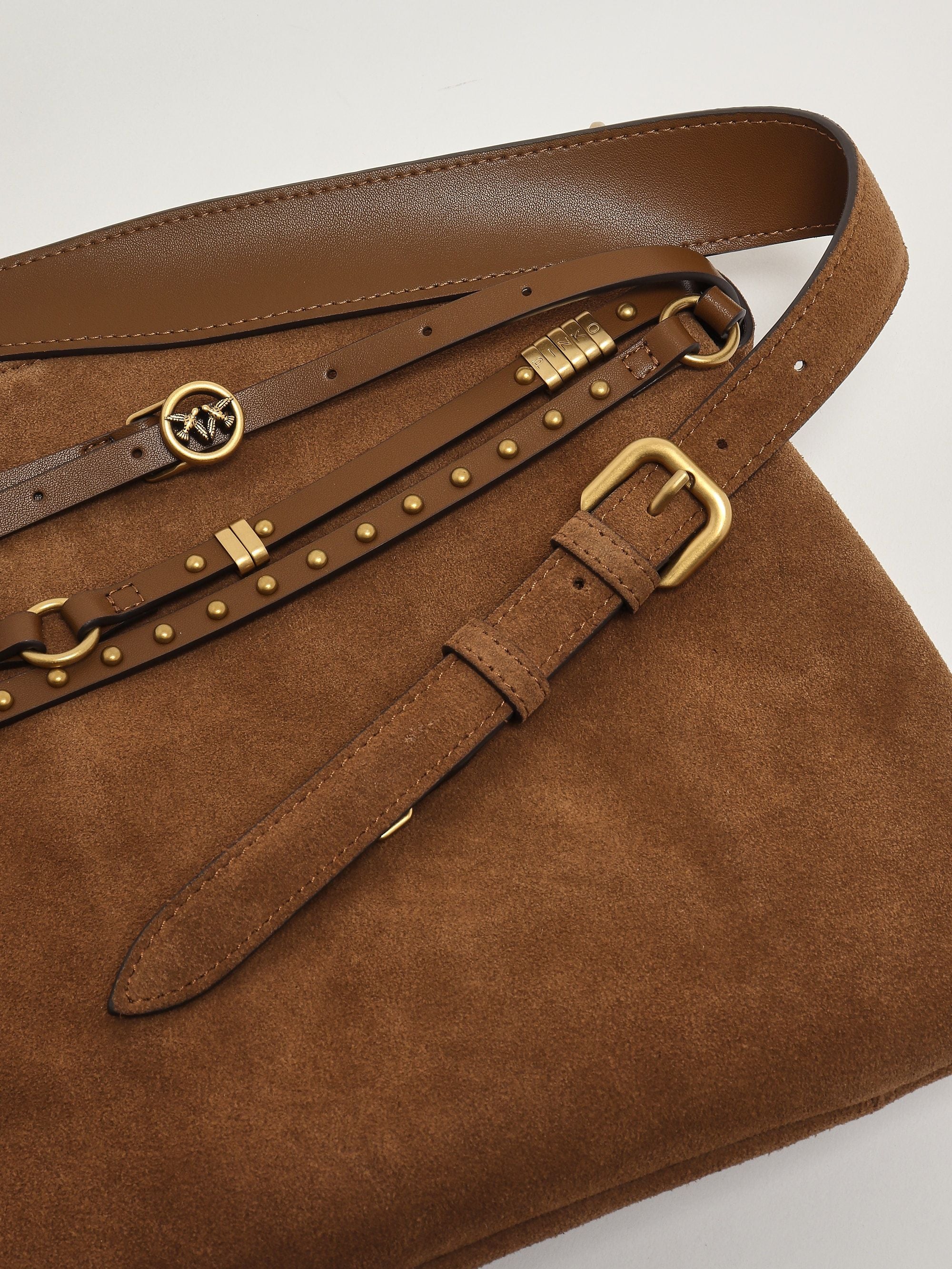 Pinko Borsa donna Belt Bag Big Suede in pelle scamosciata Dimensioni: 40 x 25 x 3 cm 100% pelle