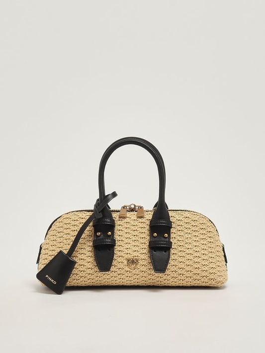Pinko Borsa donna Bowling Bag Baguette in rafia - Dimensioni: 29 x 12 x 9 cm  90% Polietilene 10% Polipropilene