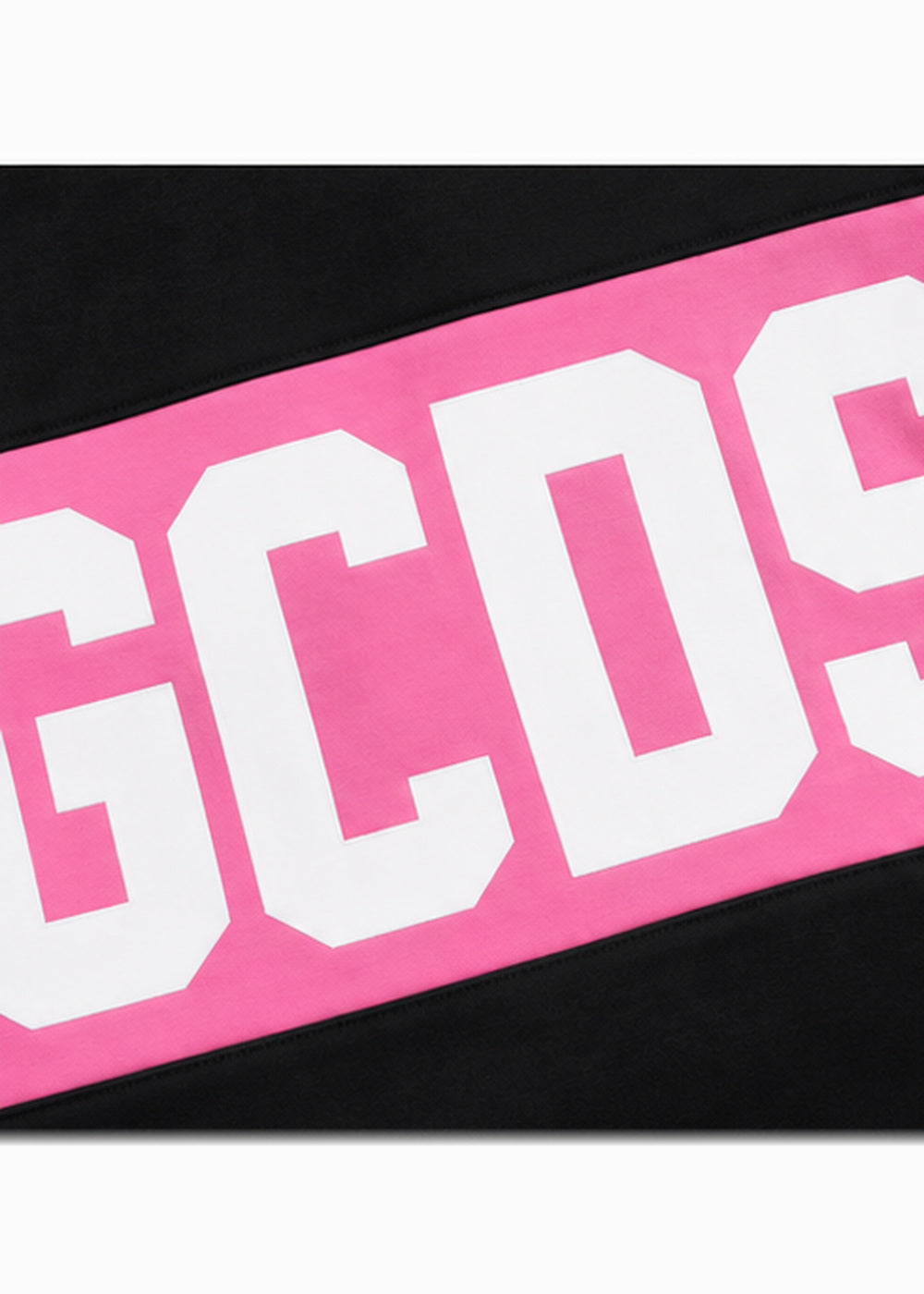 GCDS Felpa Nera e Rosa Bambina Maxi Logo Girocollo AI26Z0GJQE584F004
