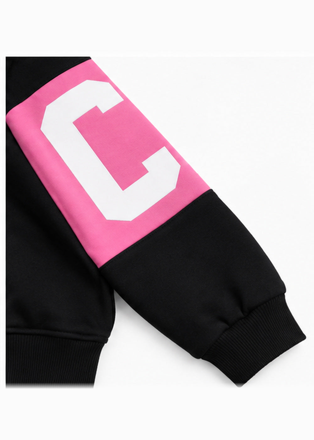 GCDS Felpa Nera e Rosa Bambina Maxi Logo Girocollo AI26Z0GJQE584F004