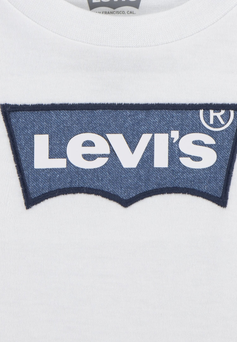 Levi's t-shirt bianca neonato bimbo newborn cotone logo ricamato - BIANCO | CammarataMode