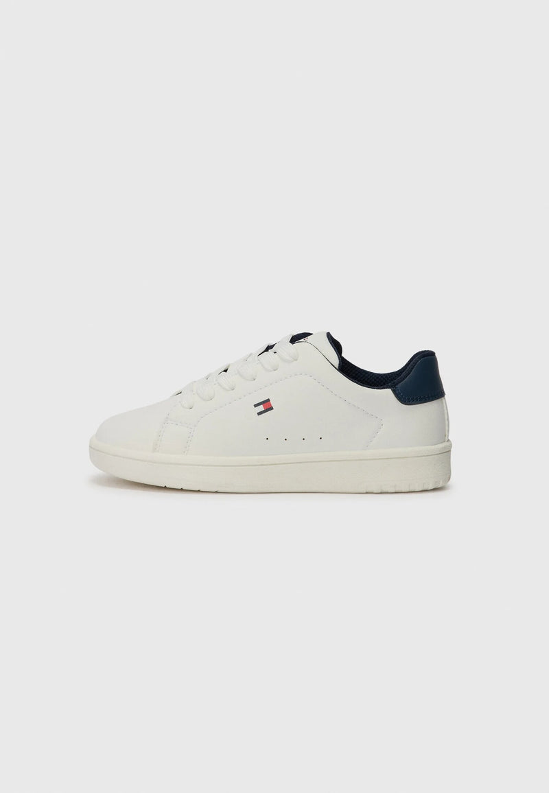 Tommy Hilfiger sneakers basse bambino unisex bianche blu scuola leggere - BIANCO | CammarataMode