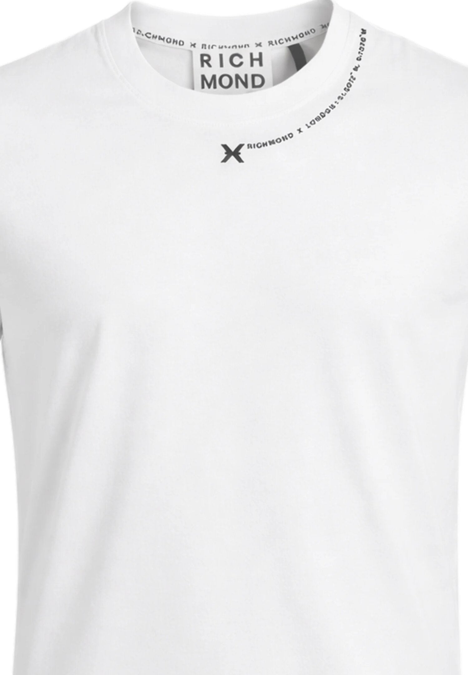 John Richmond Tshirt Bianca Logo x Sul Collo Uomo Uomo UMP26038TS_