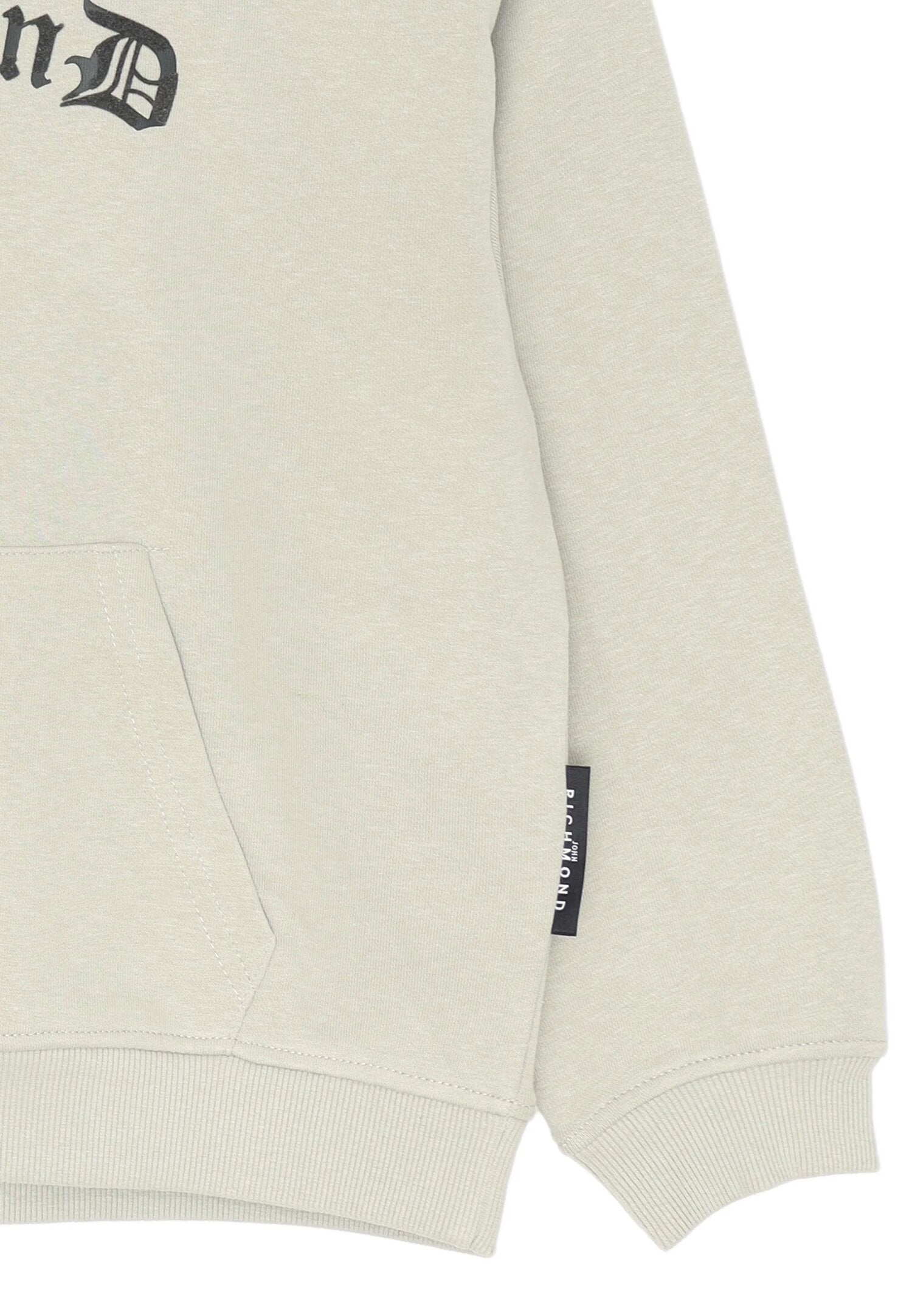 John Richmond Felpa Grigio Bambino In Cotone Con Cappuccio Scuola AI25