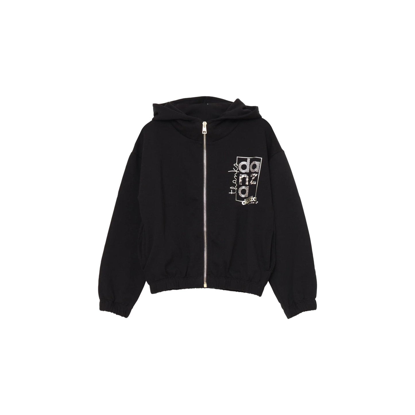 Dimensione Danza Tuta Nero Bambina Con Zip In Cotone Con Cappuccio | Sportivo