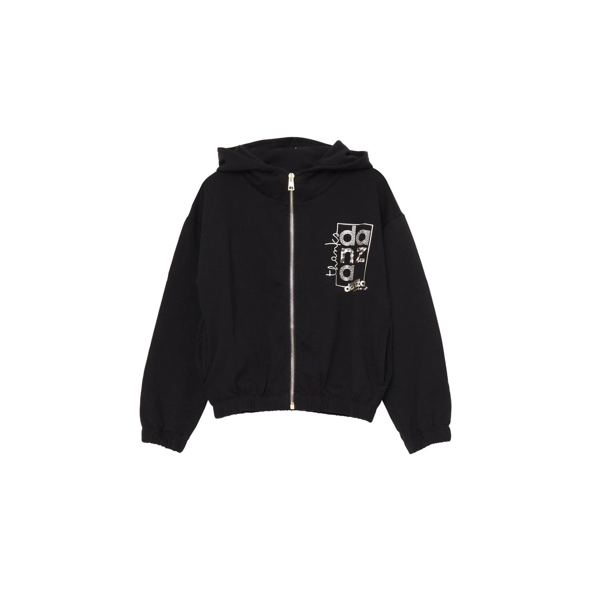 Dimensione Danza Tuta Nero Bambina Con Zip In Cotone Con Cappuccio Sportivo