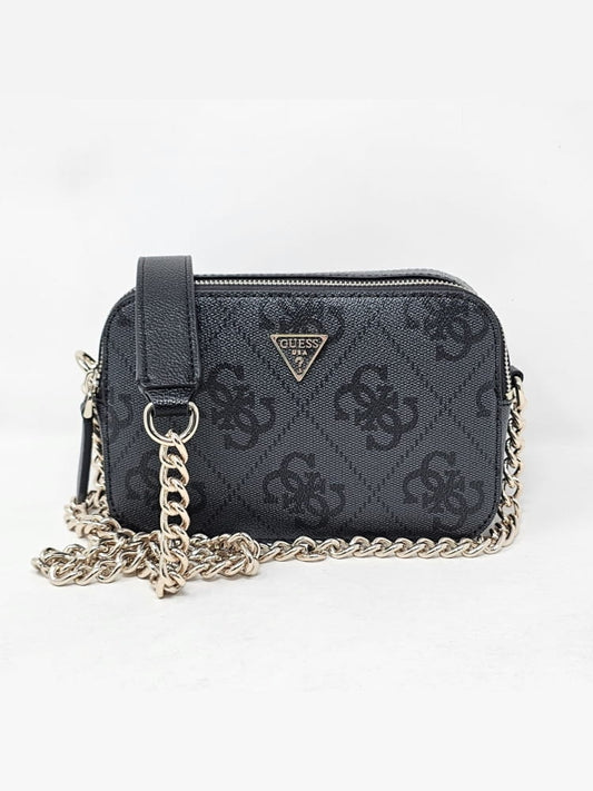 Guess borsa nera donna logo all over