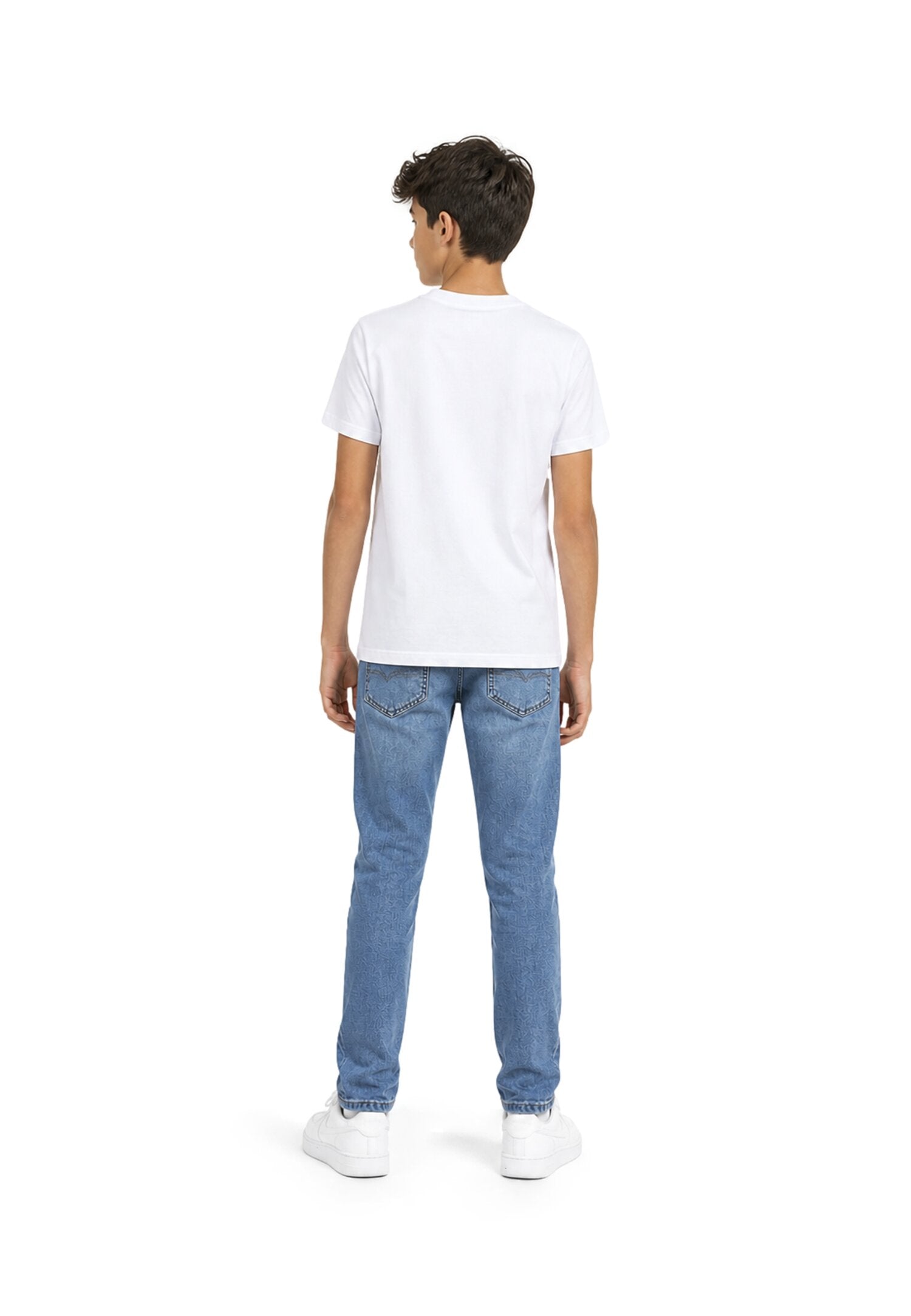 Diesel Tshirt Bianca Con Logo Piccolo Sul Cuore Bambino UTRIM_