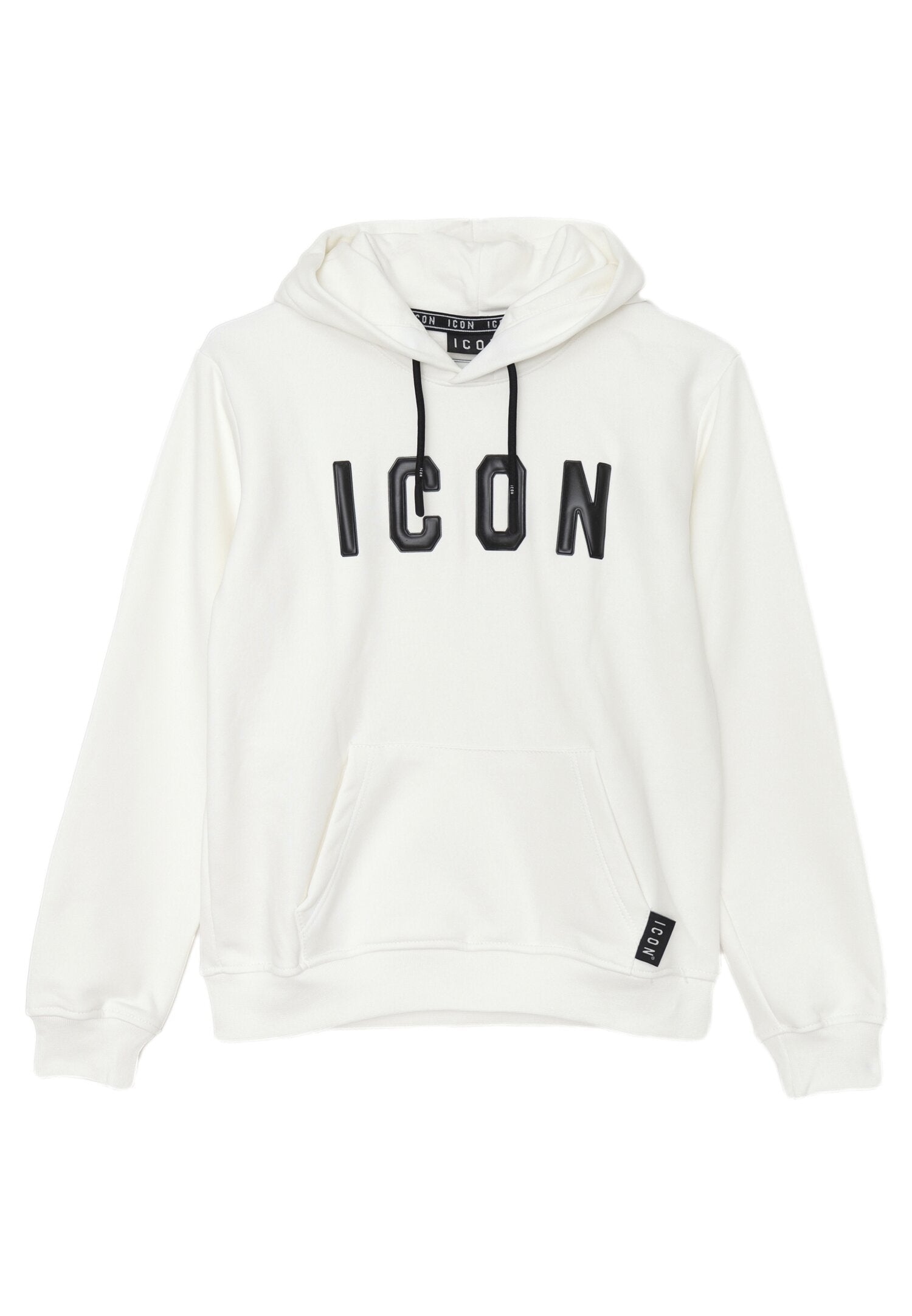 Icon Felpa Bianco Bambino In Cotone Con Cappuccio Passeggio AI25