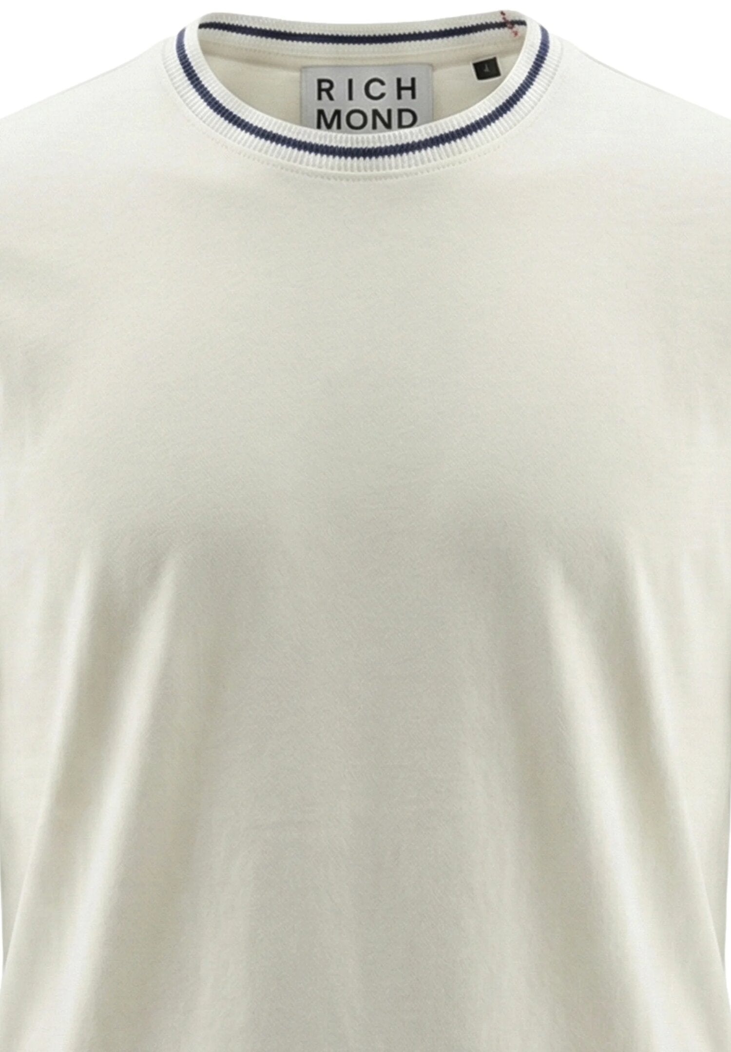 John Richmond Tshirt Panna Con Collo a Contrasto Uomo UMP26335TS_