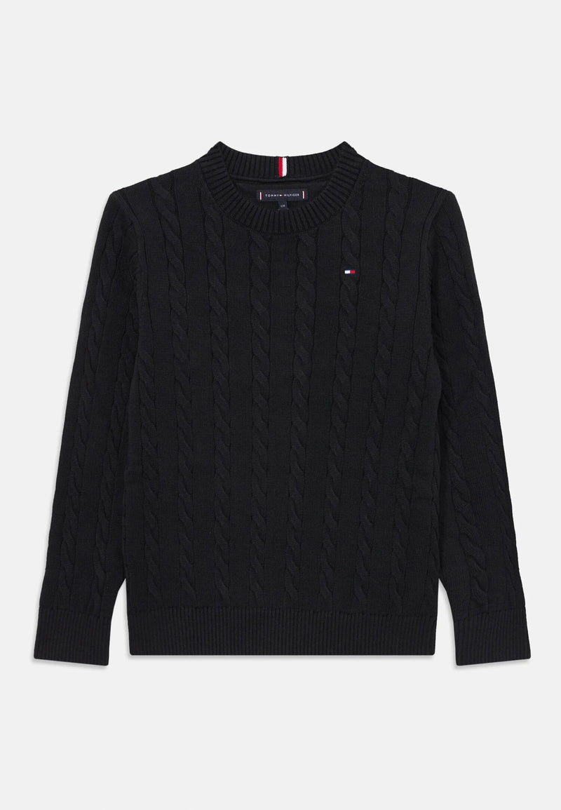 Tommy Hilfiger maglione cable nero cotone bambino ragazzo - NERO | CammarataMode