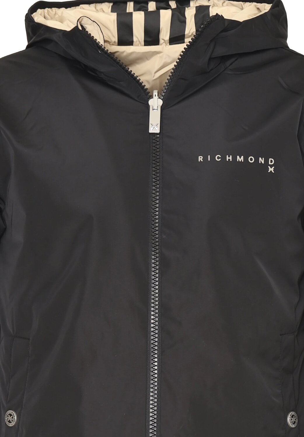 John Richmond Giubbotto Nero Uomo In Nylon Reversibile Quotidiano AI25